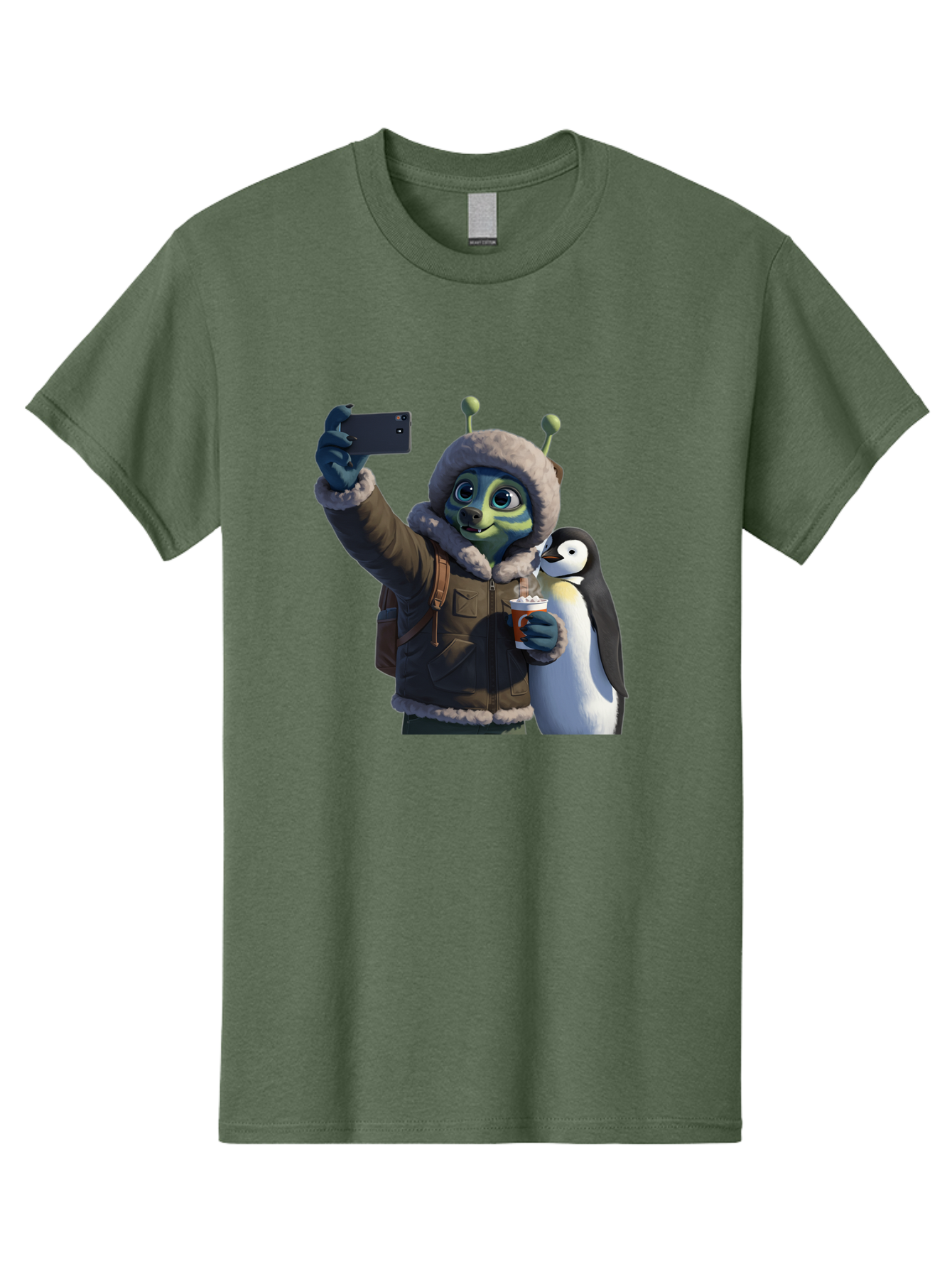 Alien-With-Penguin Men'S Graphic Tee, 100% Cotton, Comfortable Casual Summer Wear, Machine Washable, Vintage Camera, Old Camera, Antique Camera, Black Camera, Classic Photography, Photography Equipment, Nostalgic Device, Film Camera, Baj926 13