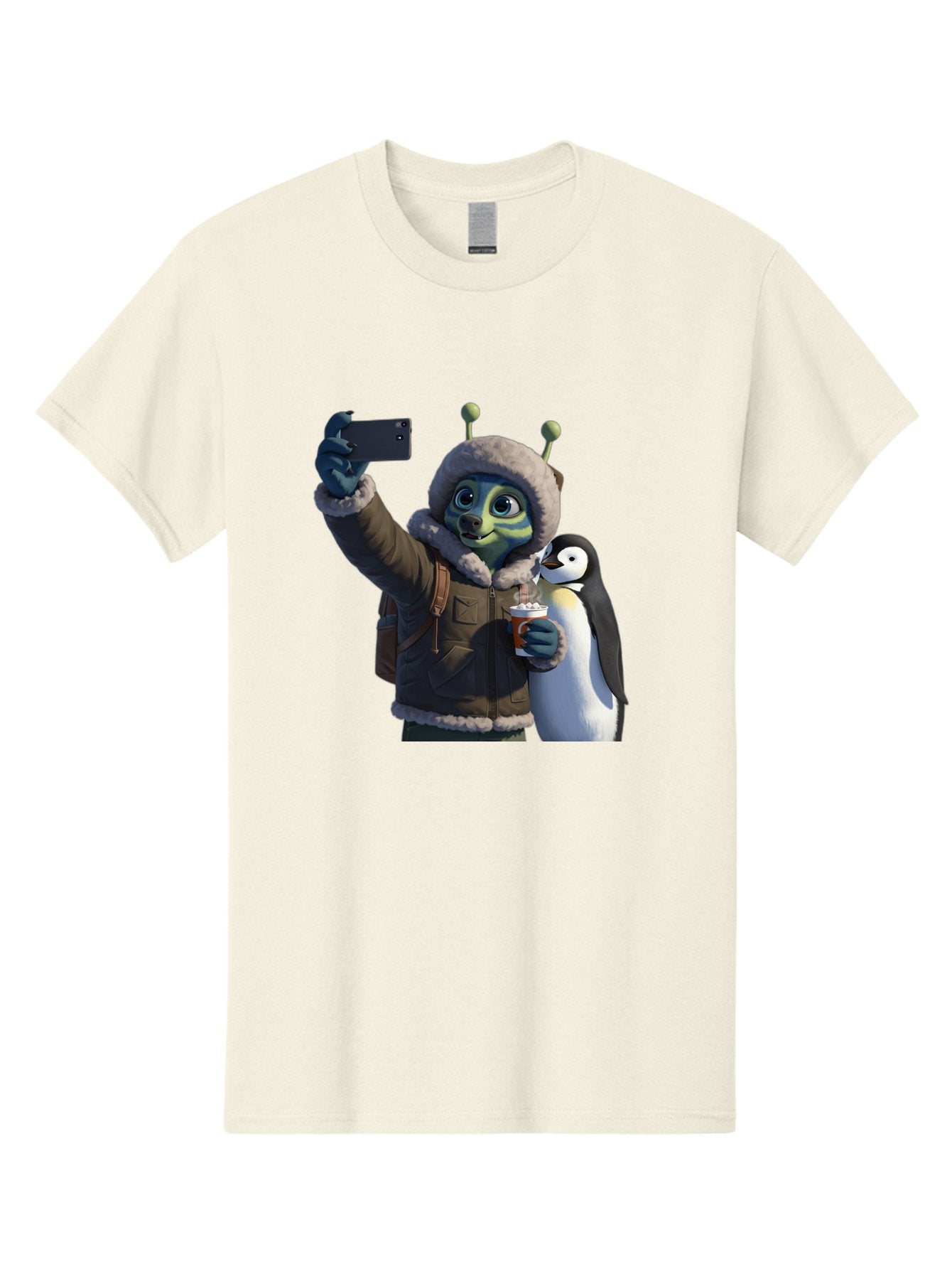 Alien-With-Penguin Men'S Graphic Tee, 100% Cotton, Comfortable Casual Summer Wear, Machine Washable, Vintage Camera, Old Camera, Antique Camera, Black Camera, Classic Photography, Photography Equipment, Nostalgic Device, Film Camera, Baj926 4