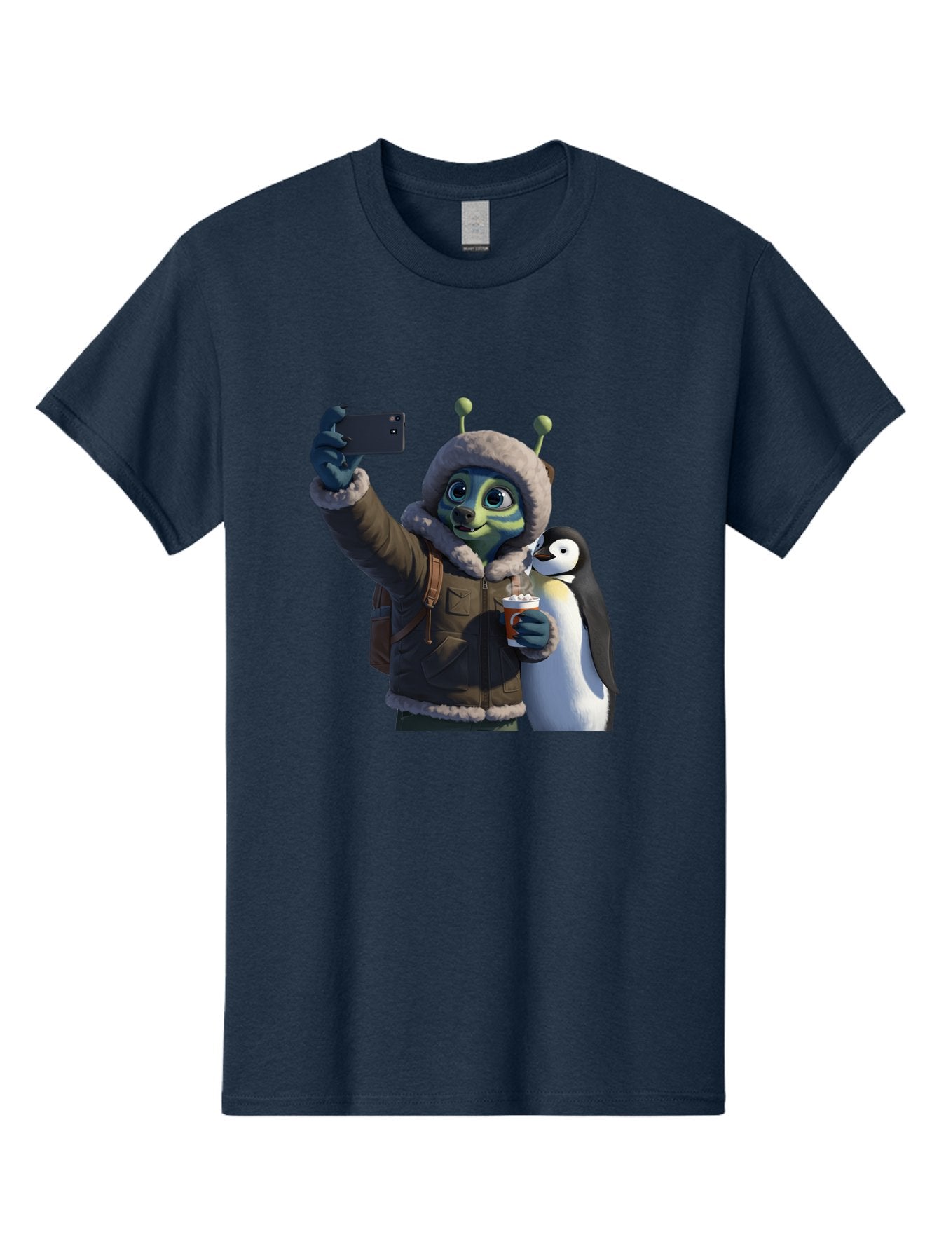 Alien-With-Penguin Men'S Graphic Tee, 100% Cotton, Comfortable Casual Summer Wear, Machine Washable, Vintage Camera, Old Camera, Antique Camera, Black Camera, Classic Photography, Photography Equipment, Nostalgic Device, Film Camera, Baj926 5