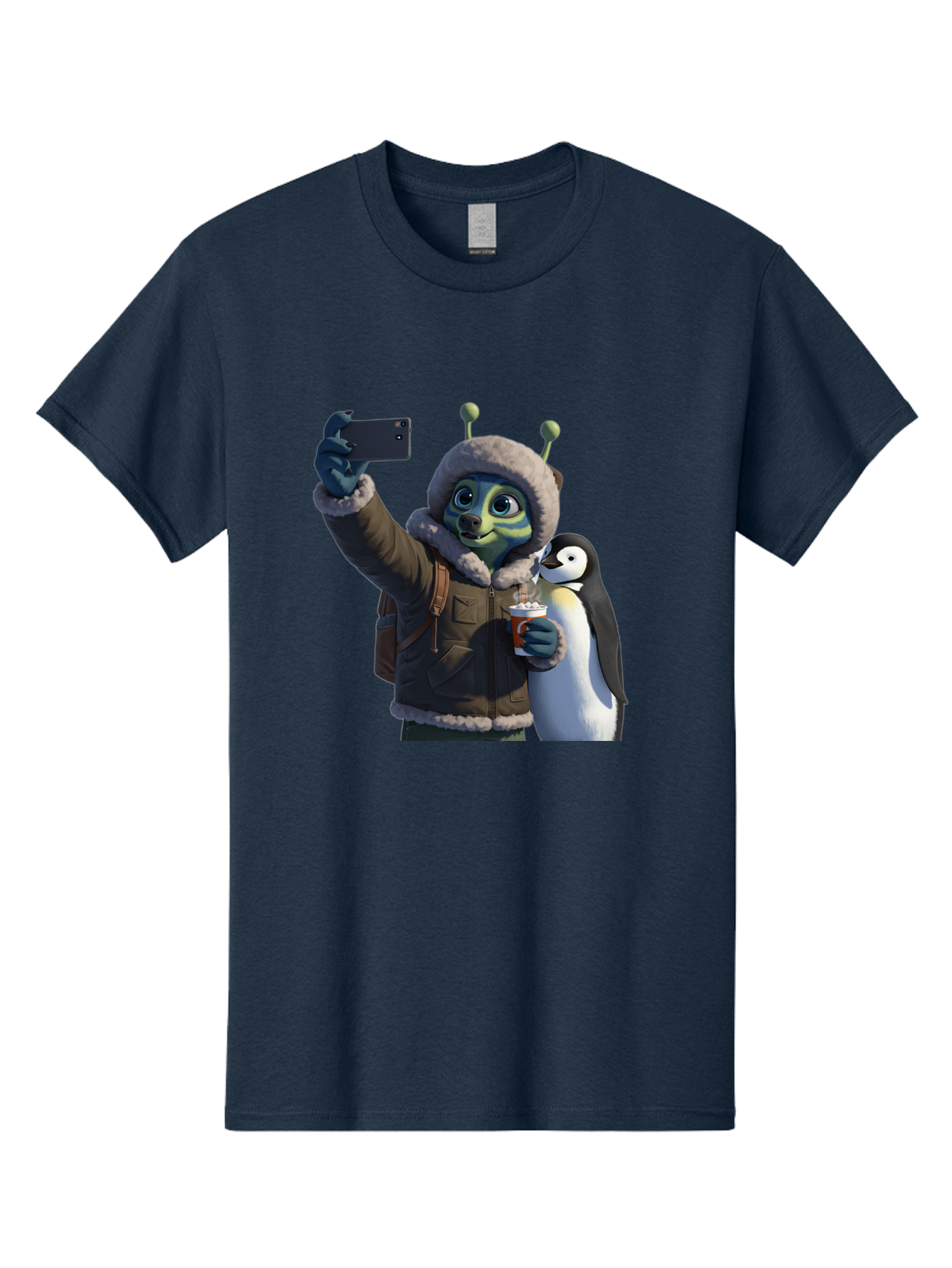 Alien-With-Penguin Men'S Graphic Tee, 100% Cotton, Comfortable Casual Summer Wear, Machine Washable, Vintage Camera, Old Camera, Antique Camera, Black Camera, Classic Photography, Photography Equipment, Nostalgic Device, Film Camera, Baj926 15