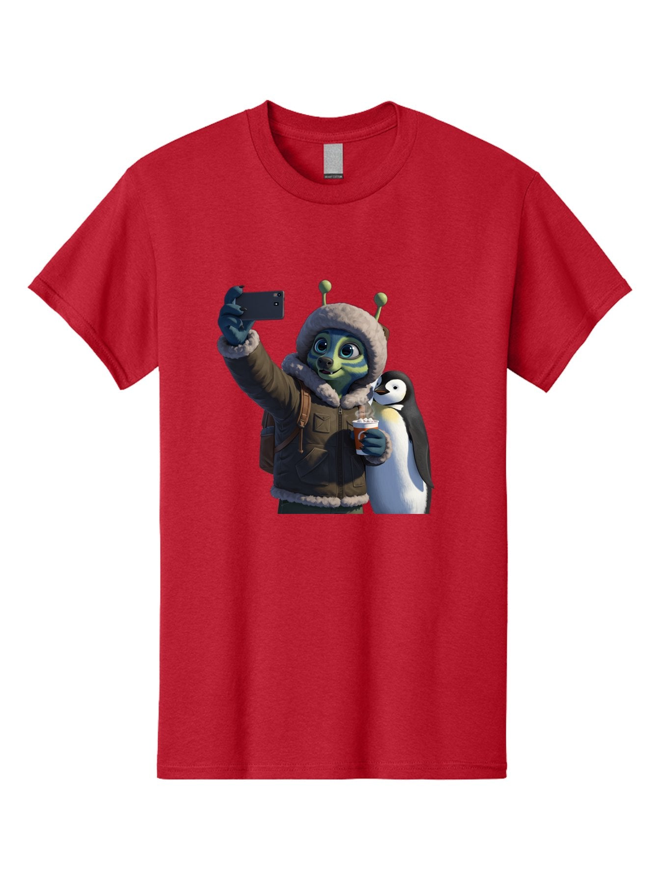 Alien-With-Penguin Men'S Graphic Tee, 100% Cotton, Comfortable Casual Summer Wear, Machine Washable, Vintage Camera, Old Camera, Antique Camera, Black Camera, Classic Photography, Photography Equipment, Nostalgic Device, Film Camera, Baj926 7