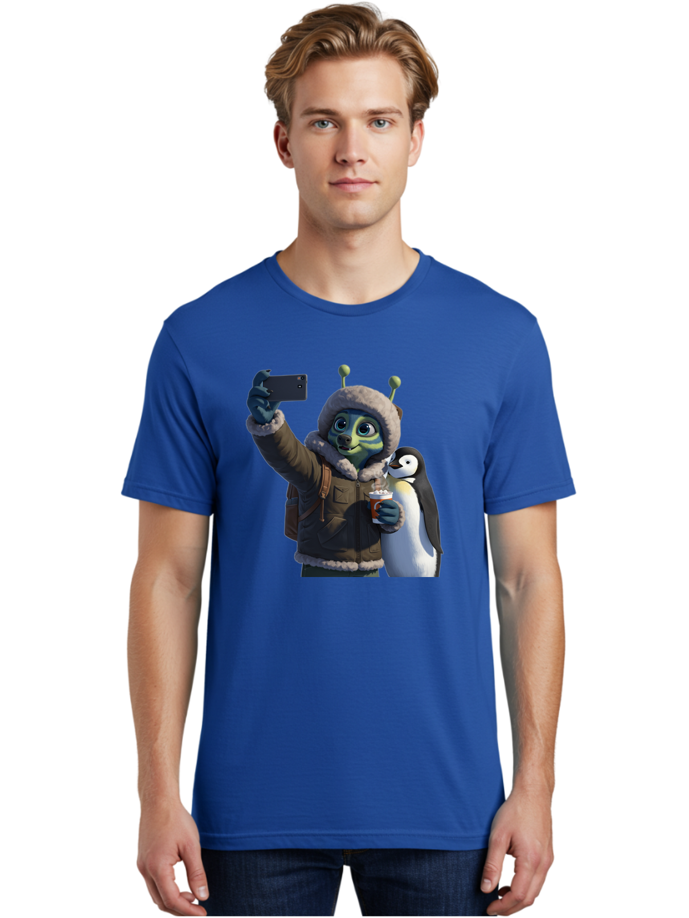 Alien-With-Penguin Men'S Graphic Tee, 100% Cotton, Comfortable Casual Summer Wear, Machine Washable, Vintage Camera, Old Camera, Antique Camera, Black Camera, Classic Photography, Photography Equipment, Nostalgic Device, Film Camera, Baj926 28