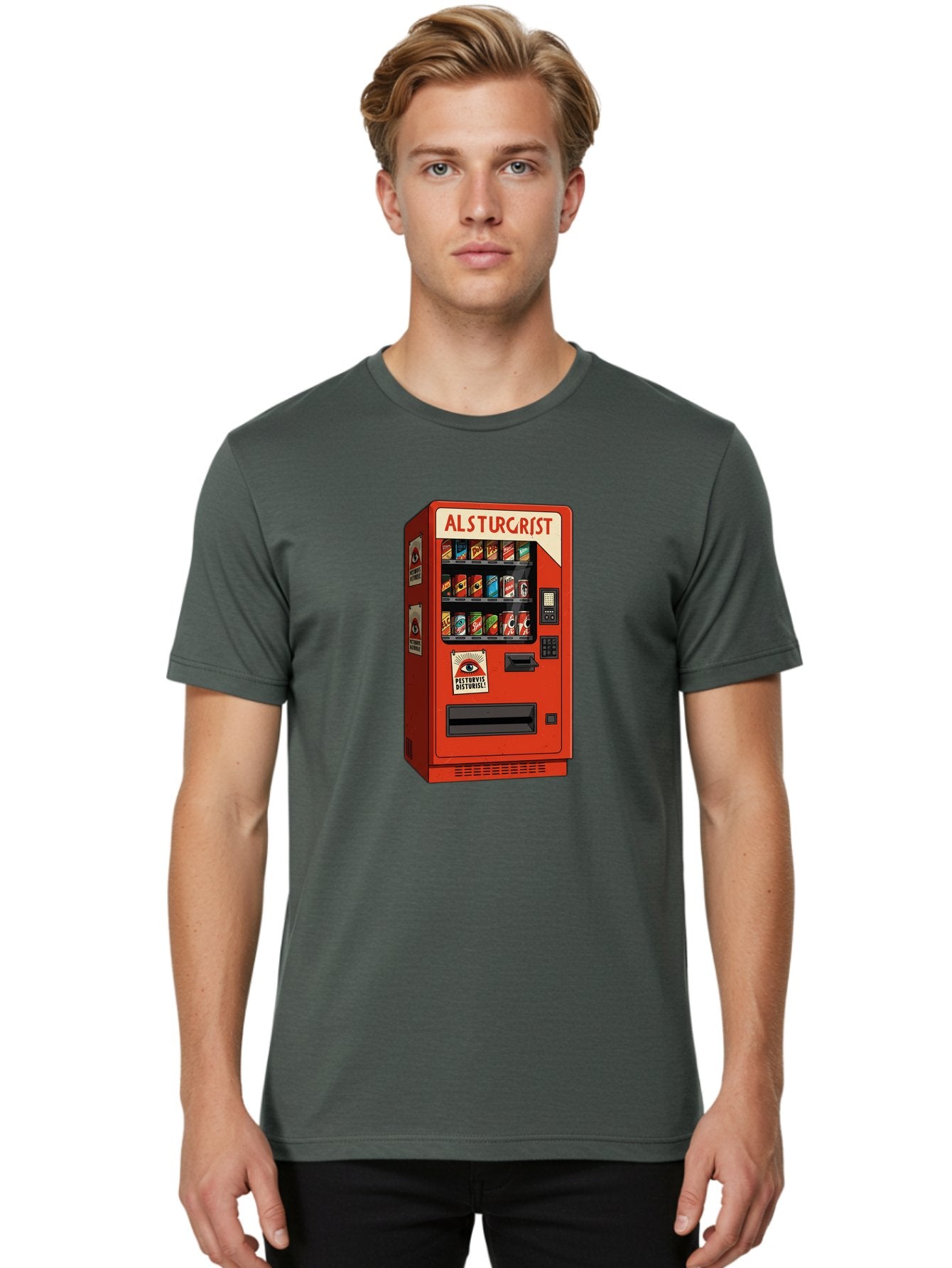 Alsturgrist-Vending-Machine Men'S Graphic Tee, 100% Cotton, Comfortable Casual Summer Wear, Machine Washable, Vintage Camera, Old Camera, Antique Camera, Black Camera, Classic Photography, Photography Equipment, Nostalgic Device, Film Camera, Baj933 17