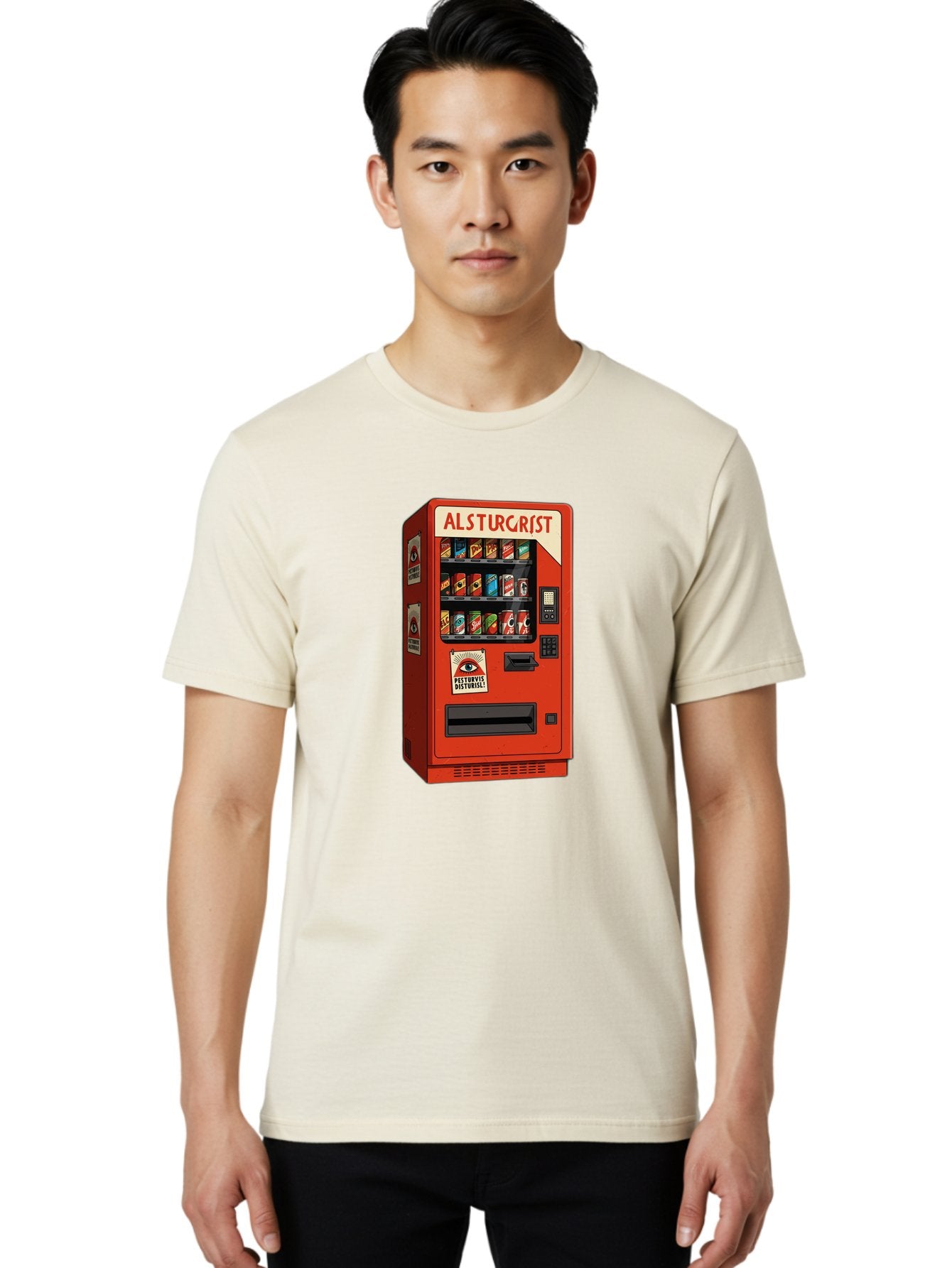 Alsturgrist-Vending-Machine Men'S Graphic Tee, 100% Cotton, Comfortable Casual Summer Wear, Machine Washable, Vintage Camera, Old Camera, Antique Camera, Black Camera, Classic Photography, Photography Equipment, Nostalgic Device, Film Camera, Baj933 25