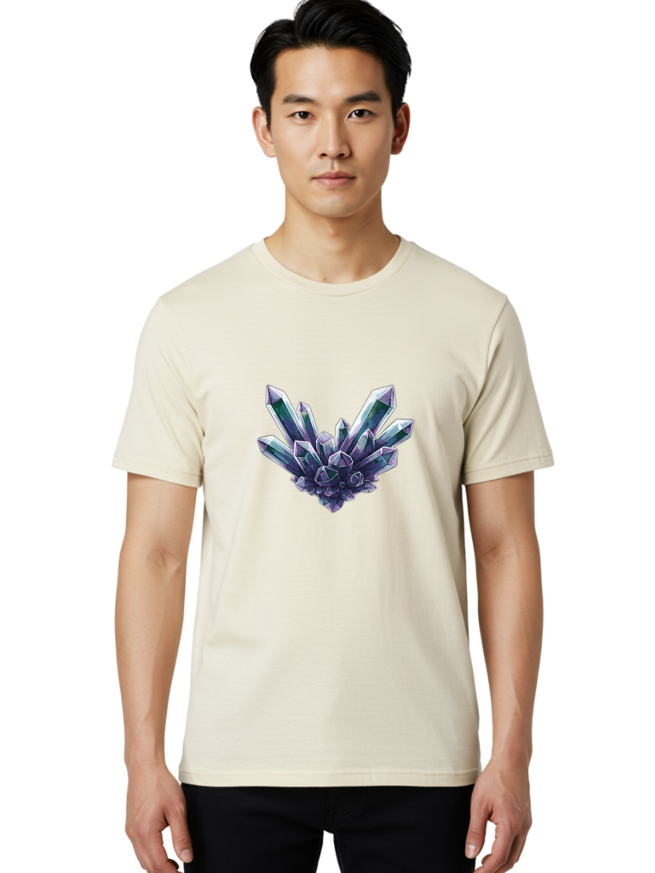 Amethyst-Crystal-Cluster-1 Men'S Graphic Tee, 100% Cotton, Comfortable Casual Summer Wear, Machine Washable, Vintage Camera, Old Camera, Antique Camera, Black Camera, Classic Photography, Photography Equipment, Nostalgic Device, Film Camera, Baj935 30