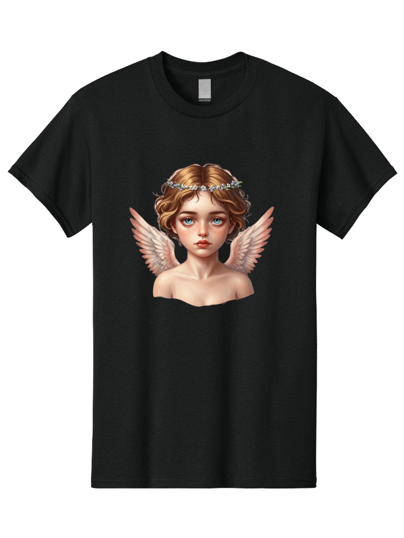 Angel-Portrait-1 Men'S Graphic Tee, 100% Cotton, Comfortable Casual Summer Wear, Machine Washable, Vintage Camera, Old Camera, Antique Camera, Black Camera, Classic Photography, Photography Equipment, Nostalgic Device, Film Camera, Camera Art Baj941 4