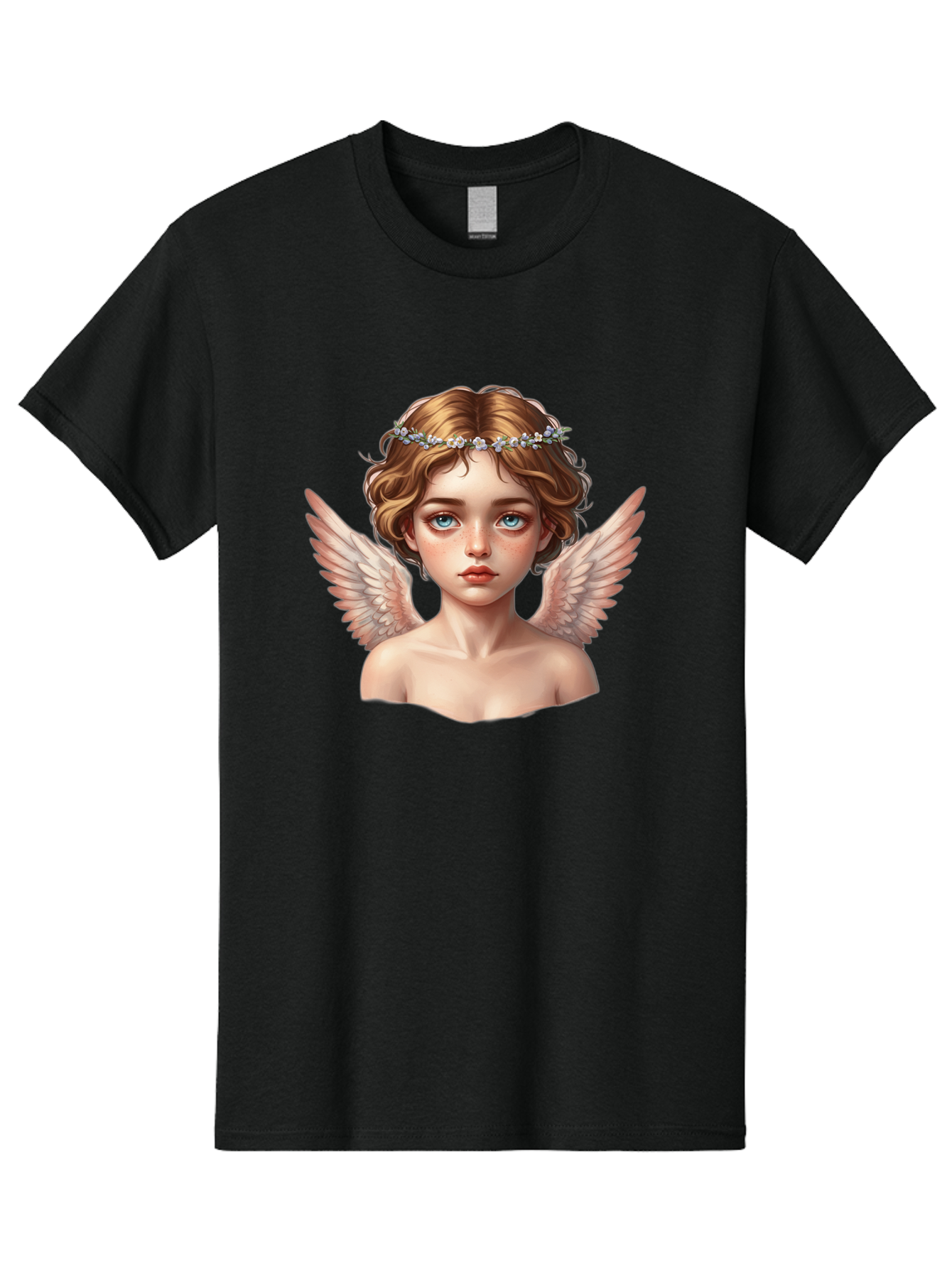 Angel-Portrait-1 Men'S Graphic Tee, 100% Cotton, Comfortable Casual Summer Wear, Machine Washable, Vintage Camera, Old Camera, Antique Camera, Black Camera, Classic Photography, Photography Equipment, Nostalgic Device, Film Camera, Camera Art Baj941 23