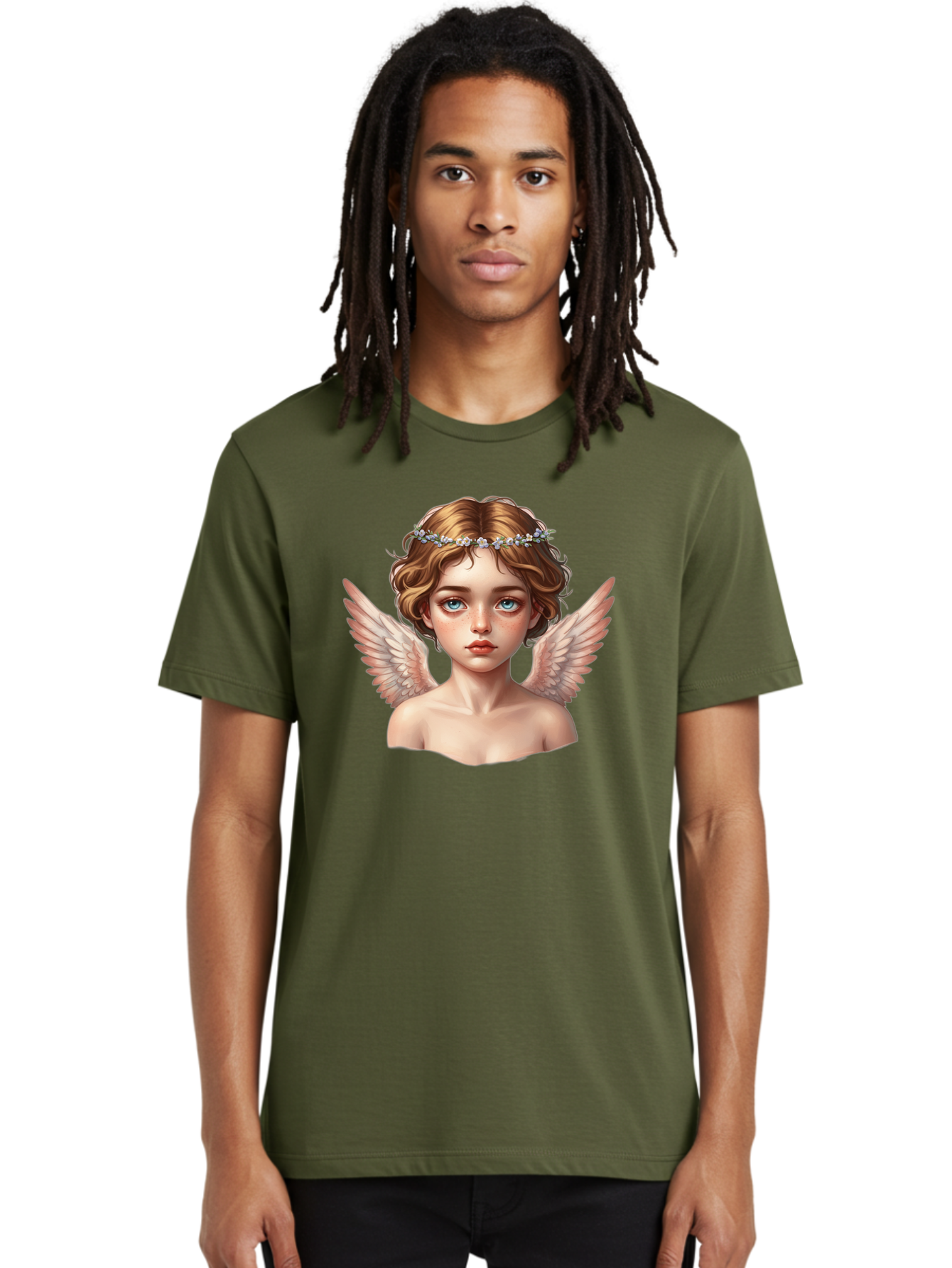 Angel-Portrait-1 Men'S Graphic Tee, 100% Cotton, Comfortable Casual Summer Wear, Machine Washable, Vintage Camera, Old Camera, Antique Camera, Black Camera, Classic Photography, Photography Equipment, Nostalgic Device, Film Camera, Camera Art Baj941 8