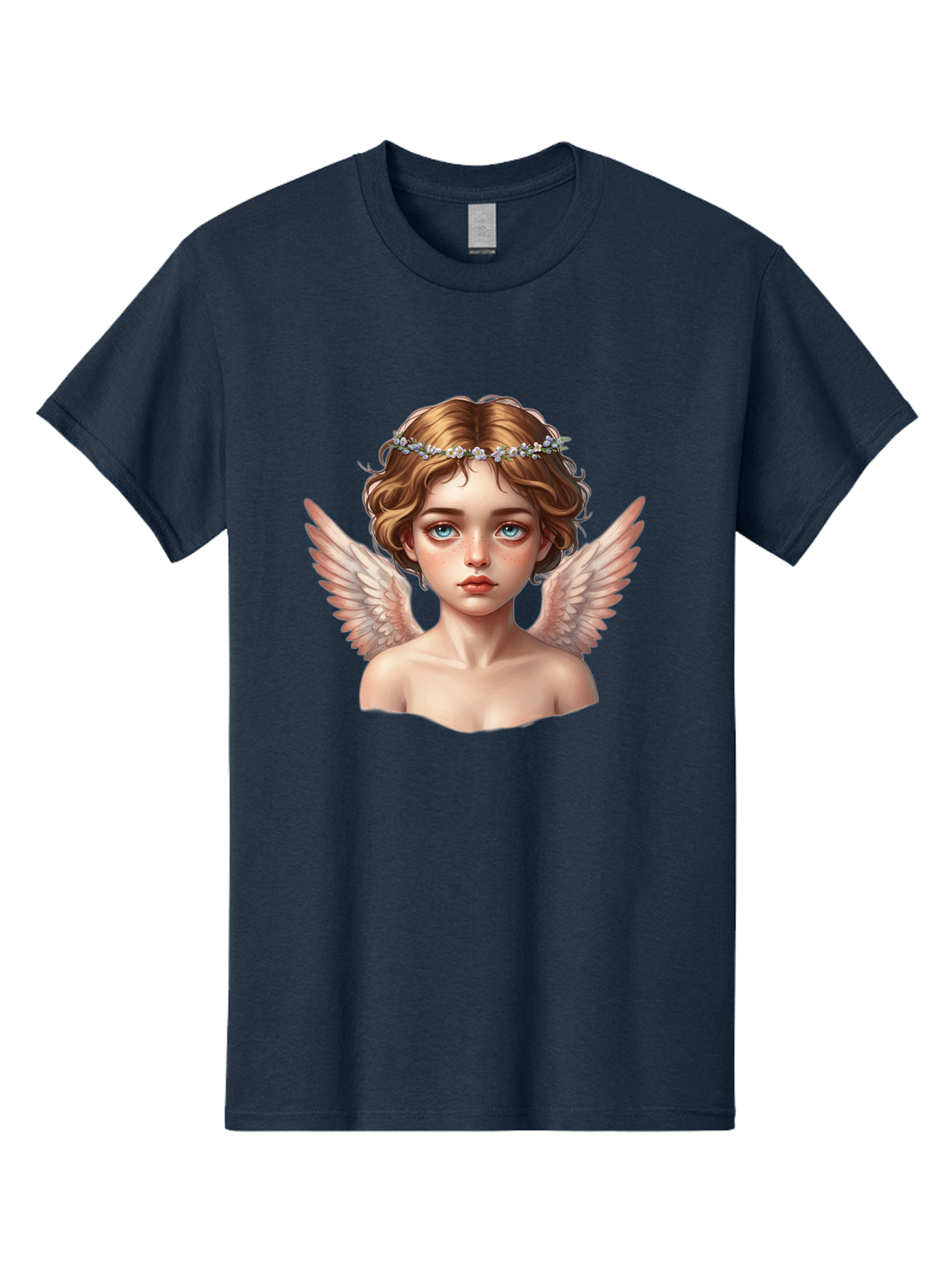 Angel-Portrait-1 Men'S Graphic Tee, 100% Cotton, Comfortable Casual Summer Wear, Machine Washable, Vintage Camera, Old Camera, Antique Camera, Black Camera, Classic Photography, Photography Equipment, Nostalgic Device, Film Camera, Camera Art Baj941