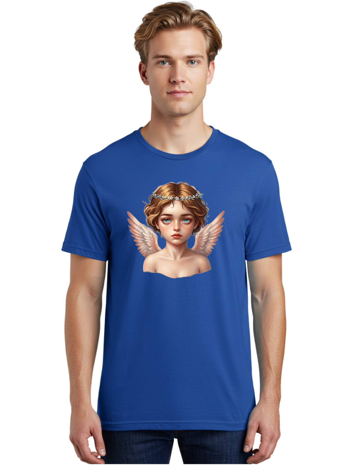 Angel-Portrait-1 Men'S Graphic Tee, 100% Cotton, Comfortable Casual Summer Wear, Machine Washable, Vintage Camera, Old Camera, Antique Camera, Black Camera, Classic Photography, Photography Equipment, Nostalgic Device, Film Camera, Camera Art Baj941 14