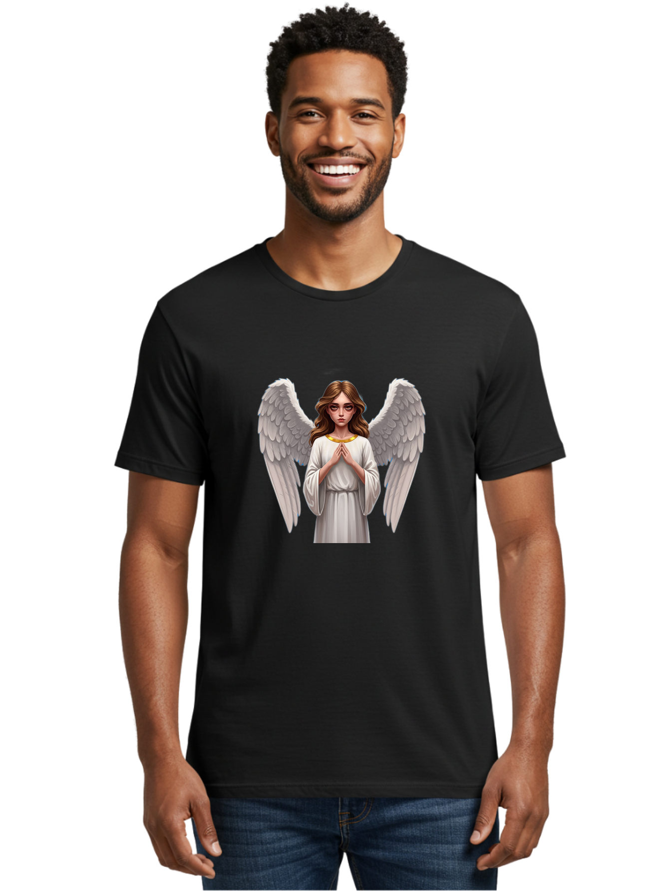 Angel-Praying Men'S Graphic Tee, 100% Cotton, Comfortable Casual Summer Wear, Machine Washable, Vintage Camera, Old Camera, Antique Camera, Black Camera, Classic Photography, Photography Equipment, Nostalgic Device, Film Camera, Camera Art Baj943 28