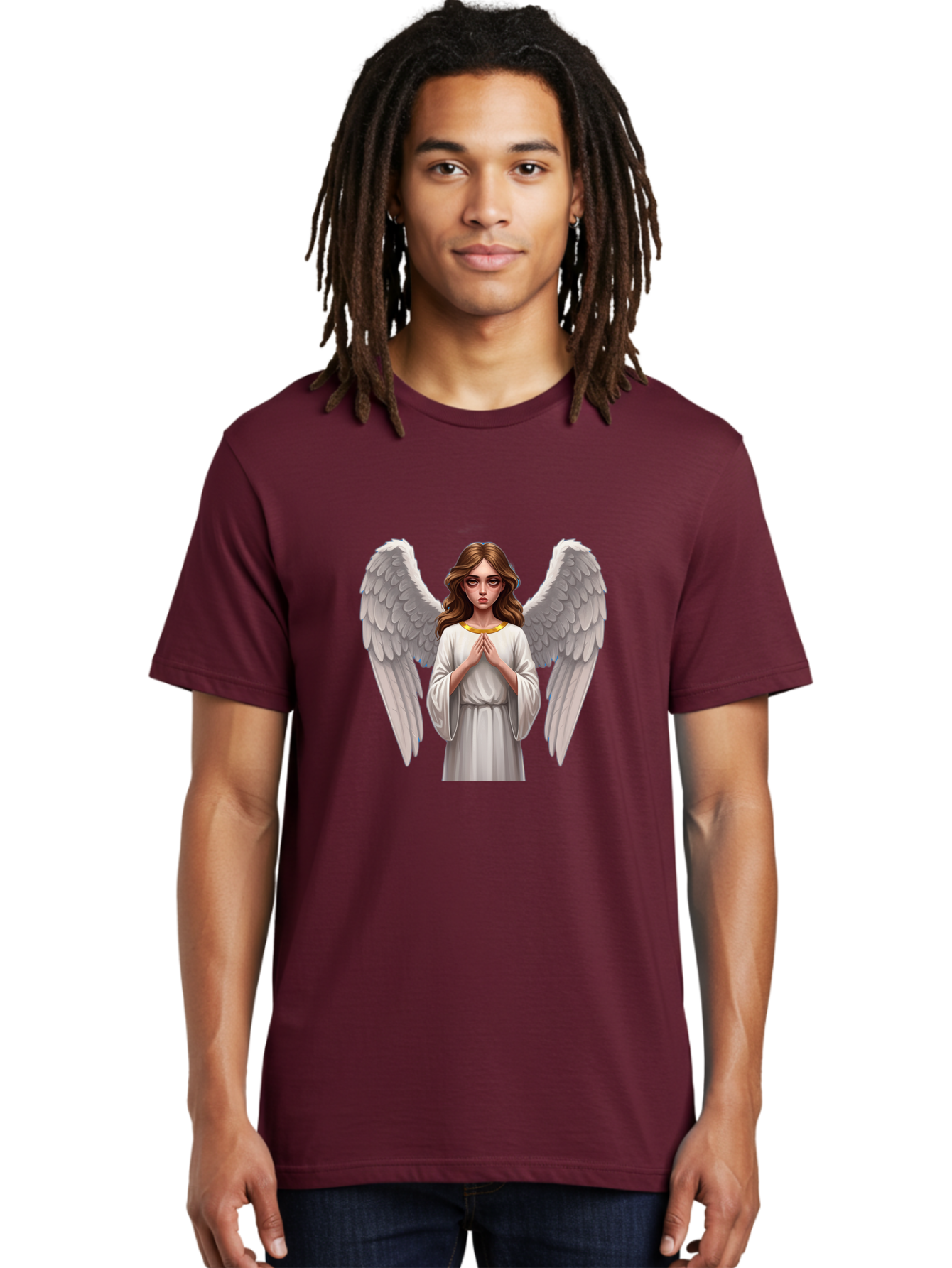 Angel-Praying Men'S Graphic Tee, 100% Cotton, Comfortable Casual Summer Wear, Machine Washable, Vintage Camera, Old Camera, Antique Camera, Black Camera, Classic Photography, Photography Equipment, Nostalgic Device, Film Camera, Camera Art Baj943 6