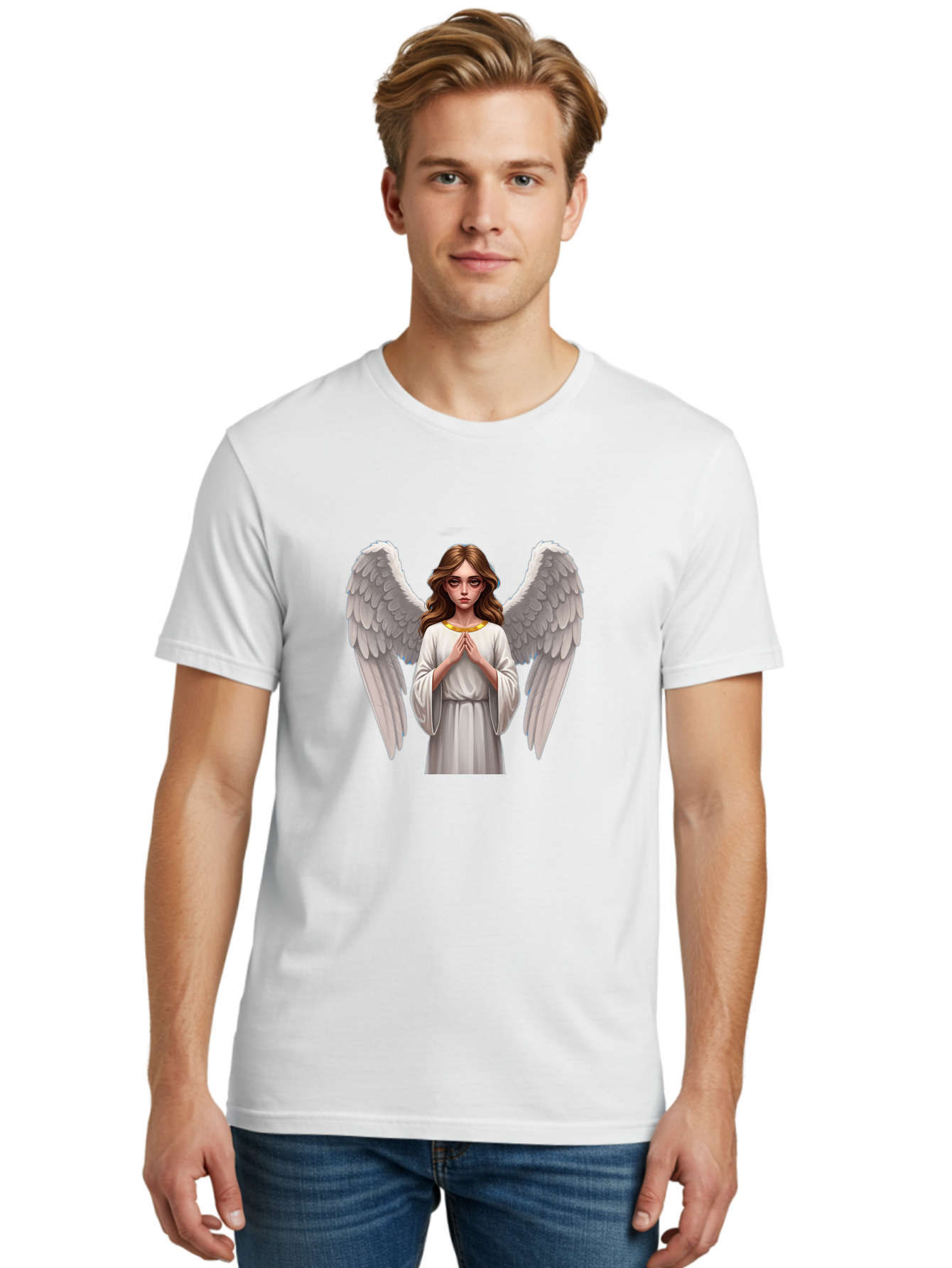 Angel-Praying Men'S Graphic Tee, 100% Cotton, Comfortable Casual Summer Wear, Machine Washable, Vintage Camera, Old Camera, Antique Camera, Black Camera, Classic Photography, Photography Equipment, Nostalgic Device, Film Camera, Camera Art Baj943 18