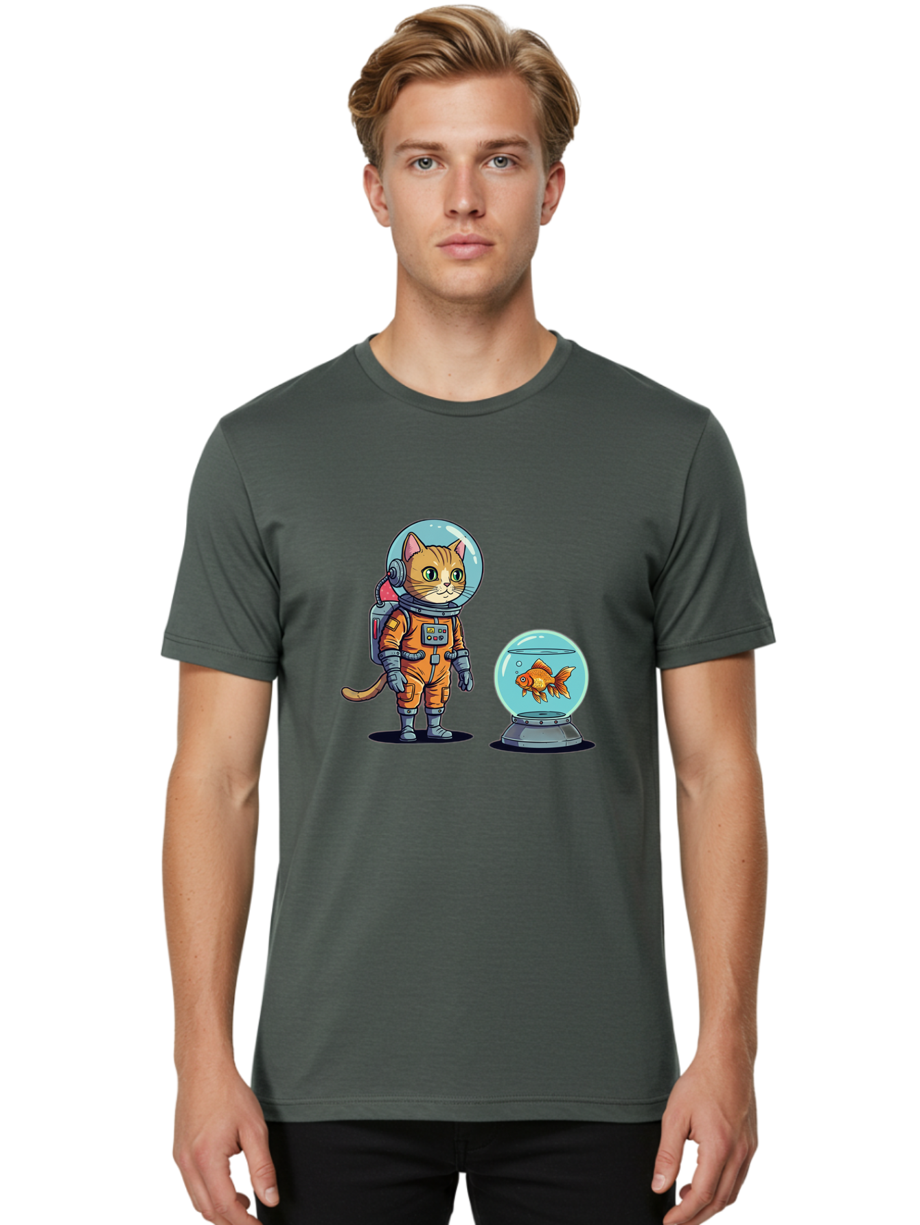 Astronaut-Cat-With-Goldfish Men'S Graphic Tee, 100% Cotton, Comfortable Casual Summer Wear, Machine Washable, Vintage Camera, Old Camera, Antique Camera, Black Camera, Classic Photography, Photography Equipment, Nostalgic Device, Film Camera, Baj966 24