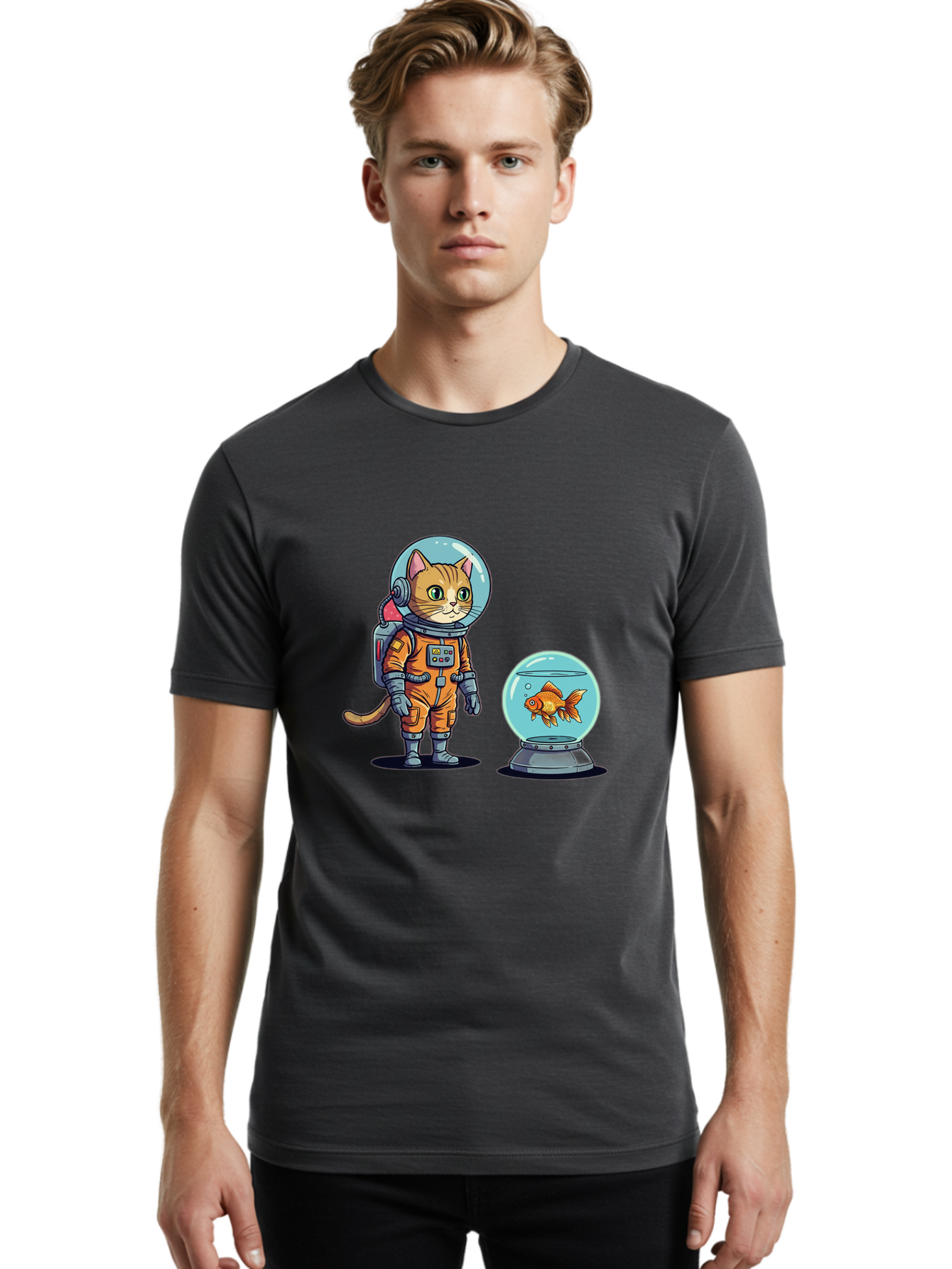 Astronaut-Cat-With-Goldfish Men'S Graphic Tee, 100% Cotton, Comfortable Casual Summer Wear, Machine Washable, Vintage Camera, Old Camera, Antique Camera, Black Camera, Classic Photography, Photography Equipment, Nostalgic Device, Film Camera, Baj966 30