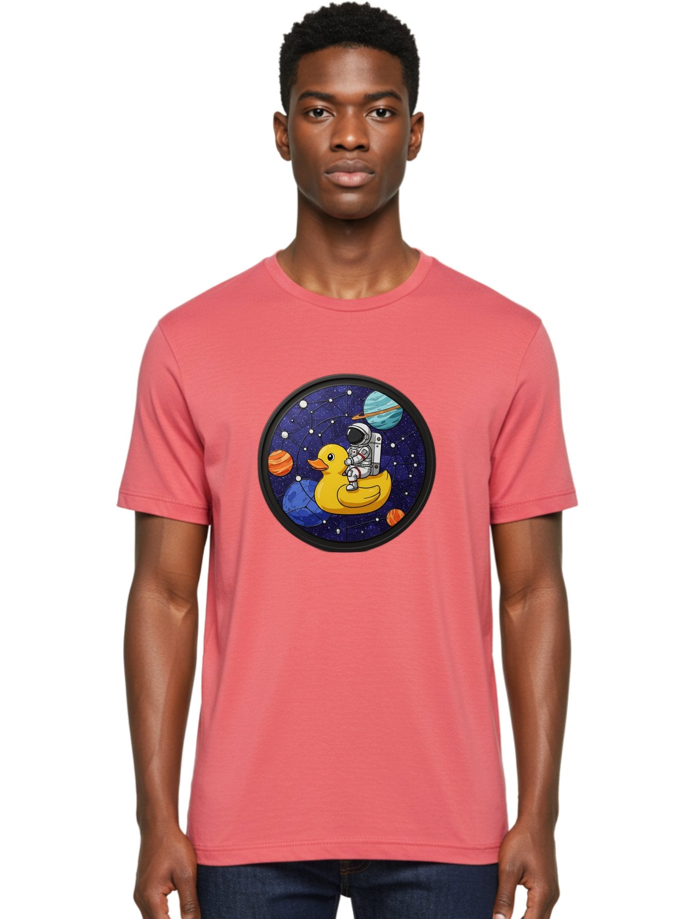 Astronaut-On-Duck-1 Men'S Graphic Tee, 100% Cotton, Comfortable Casual Summer Wear, Machine Washable, Vintage Camera, Old Camera, Antique Camera, Black Camera, Classic Photography, Photography Equipment, Nostalgic Device, Film Camera, Baj970 30