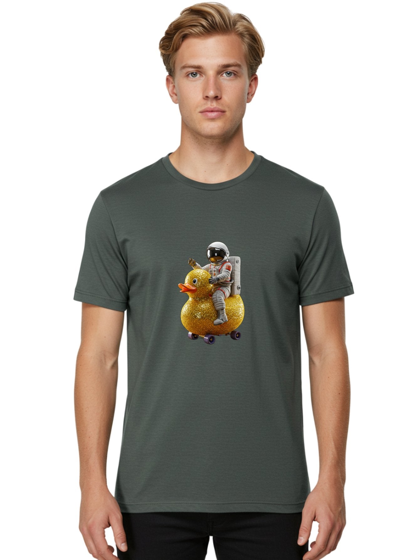 Astronaut-On-Gold-Duck Men'S Graphic Tee, 100% Cotton, Comfortable Casual Summer Wear, Machine Washable, Vintage Camera, Old Camera, Antique Camera, Black Camera, Classic Photography, Photography Equipment, Nostalgic Device, Film Camera, Baj973 18