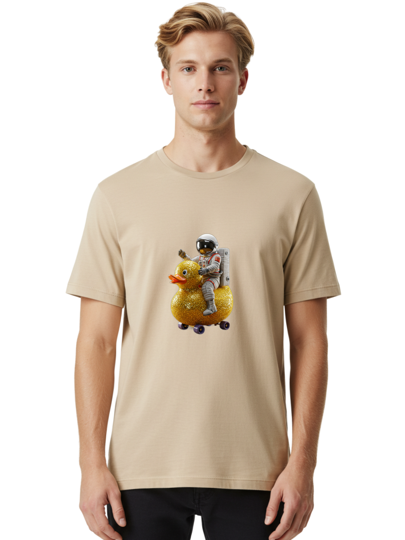 Astronaut-On-Gold-Duck Men'S Graphic Tee, 100% Cotton, Comfortable Casual Summer Wear, Machine Washable, Vintage Camera, Old Camera, Antique Camera, Black Camera, Classic Photography, Photography Equipment, Nostalgic Device, Film Camera, Baj973 28
