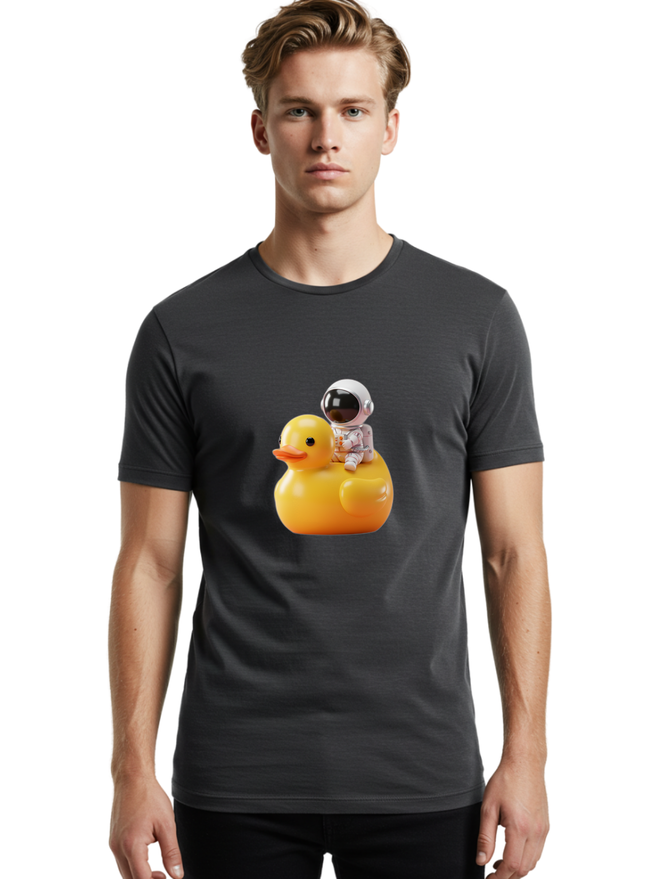 Astronaut-Riding-Rubber-Duck-2 Men'S Graphic Tee, 100% Cotton, Comfortable Casual Summer Wear, Machine Washable, Vintage Camera, Old Camera, Antique Camera, Black Camera, Classic Photography, Photography Equipment, Nostalgic Device, Baj978 10