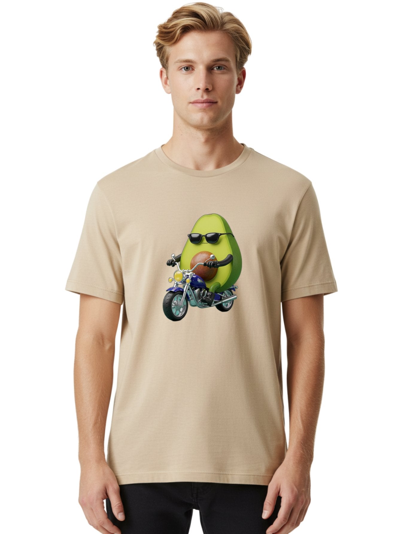 Avocado-Riding-Motorcycle Men'S Graphic Tee, 100% Cotton, Comfortable Casual Summer Wear, Machine Washable, Vintage Camera, Old Camera, Antique Camera, Black Camera, Classic Photography, Photography Equipment, Nostalgic Device, Film Camera, Baj984 23