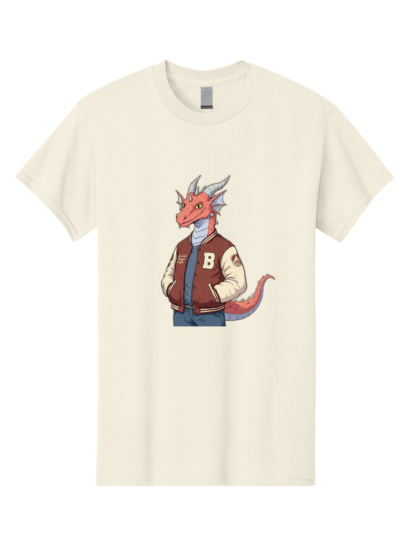 B-Letter-Jacket-Dragon-1 Men'S Graphic Tee, 100% Cotton, Comfortable Casual Summer Wear, Machine Washable, Vintage Camera, Old Camera, Antique Camera, Black Camera, Classic Photography, Photography Equipment, Nostalgic Device, Film Camera, Baj991 13