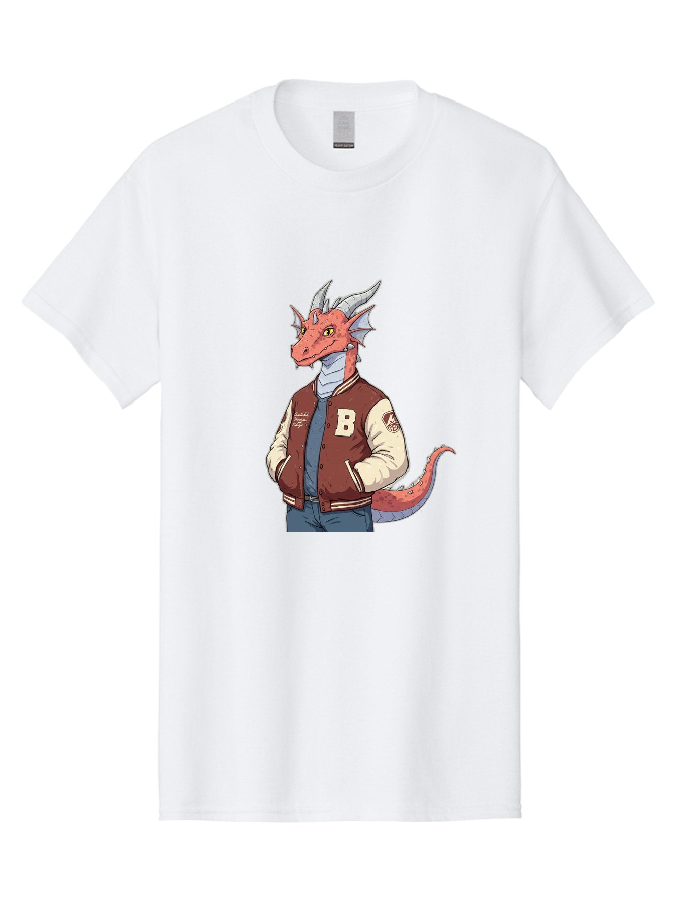 B-Letter-Jacket-Dragon-1 Men'S Graphic Tee, 100% Cotton, Comfortable Casual Summer Wear, Machine Washable, Vintage Camera, Old Camera, Antique Camera, Black Camera, Classic Photography, Photography Equipment, Nostalgic Device, Film Camera, Baj991 9