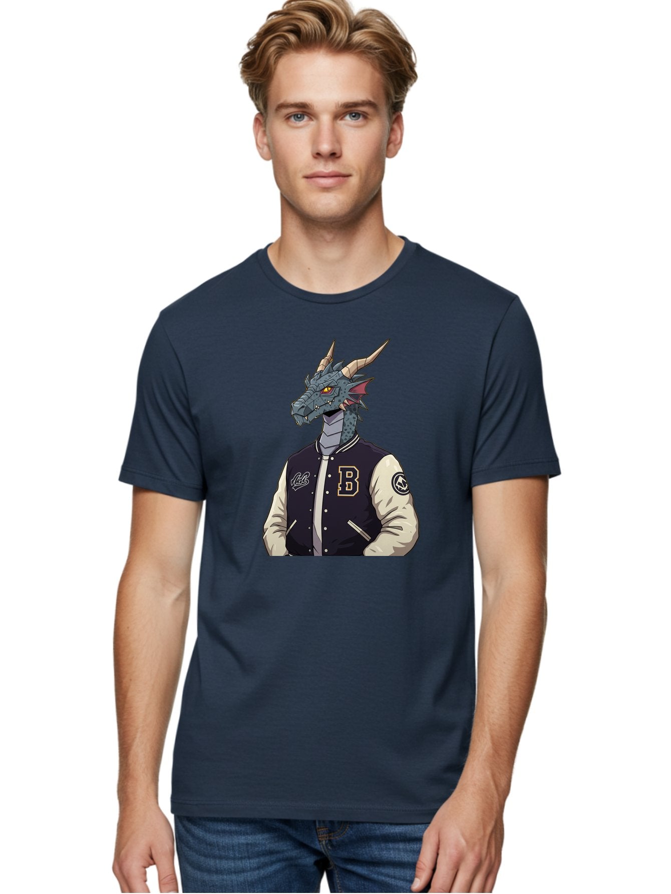 B-Letter-Jacket-Dragon Men'S Graphic Tee, 100% Cotton, Comfortable Casual Summer Wear, Machine Washable, Vintage Camera, Old Camera, Antique Camera, Black Camera, Classic Photography, Photography Equipment, Nostalgic Device, Film Camera, Baj992 25