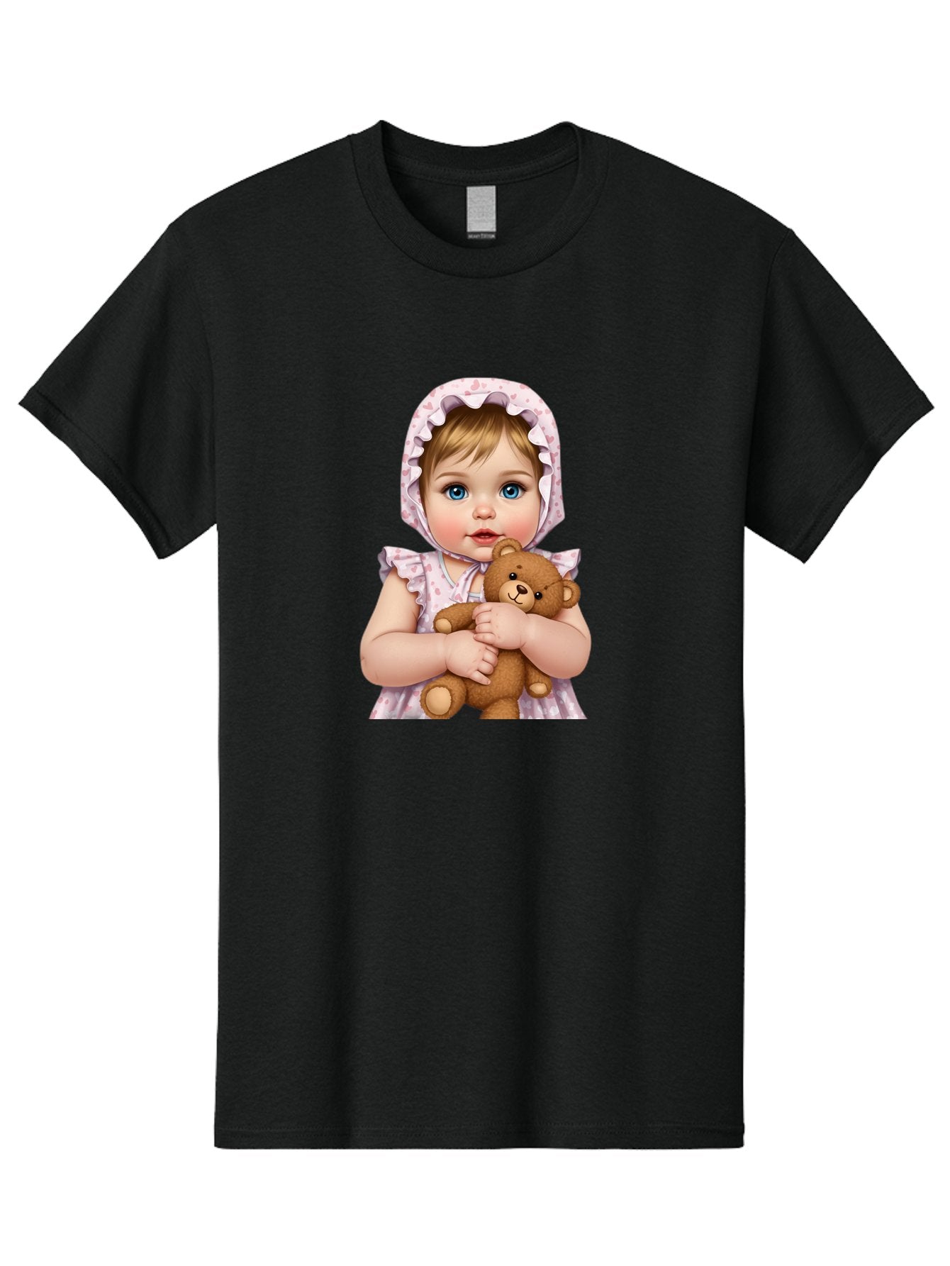 Baby-Girl-Hugging-Teddy Men'S Graphic Tee, 100% Cotton, Comfortable Casual Summer Wear, Machine Washable, Vintage Camera, Old Camera, Antique Camera, Black Camera, Classic Photography, Photography Equipment, Nostalgic Device, Film Camera, Bak007 4