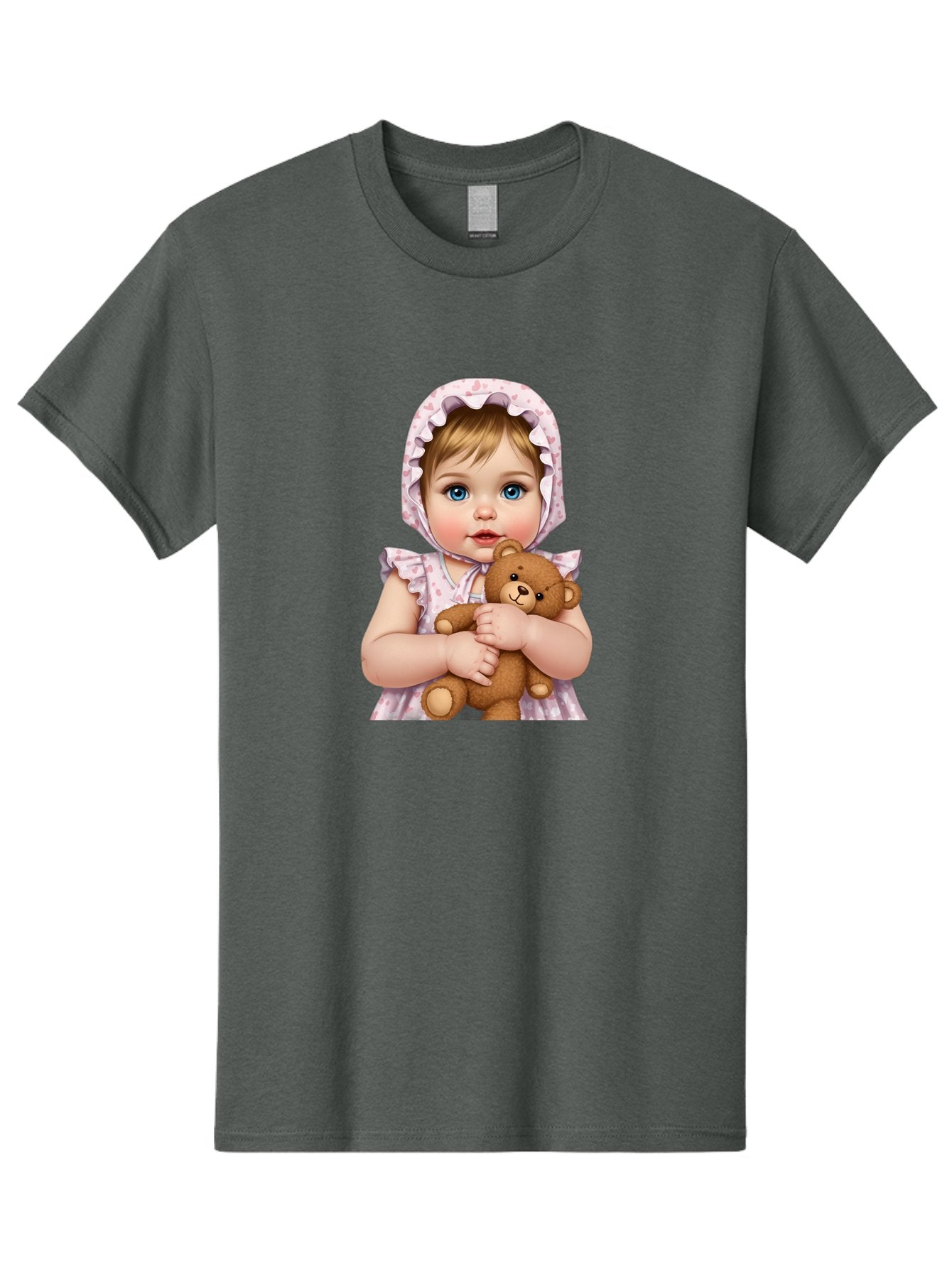 Baby-Girl-Hugging-Teddy Men'S Graphic Tee, 100% Cotton, Comfortable Casual Summer Wear, Machine Washable, Vintage Camera, Old Camera, Antique Camera, Black Camera, Classic Photography, Photography Equipment, Nostalgic Device, Film Camera, Bak007