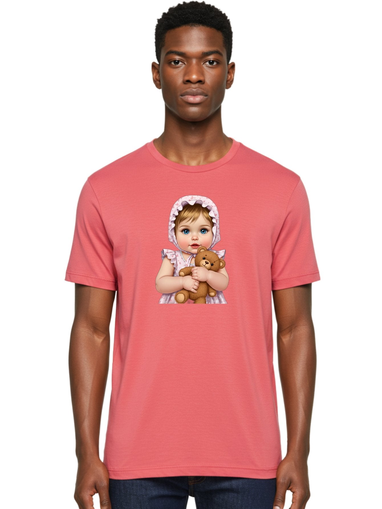 Baby-Girl-Hugging-Teddy Men'S Graphic Tee, 100% Cotton, Comfortable Casual Summer Wear, Machine Washable, Vintage Camera, Old Camera, Antique Camera, Black Camera, Classic Photography, Photography Equipment, Nostalgic Device, Film Camera, Bak007 27