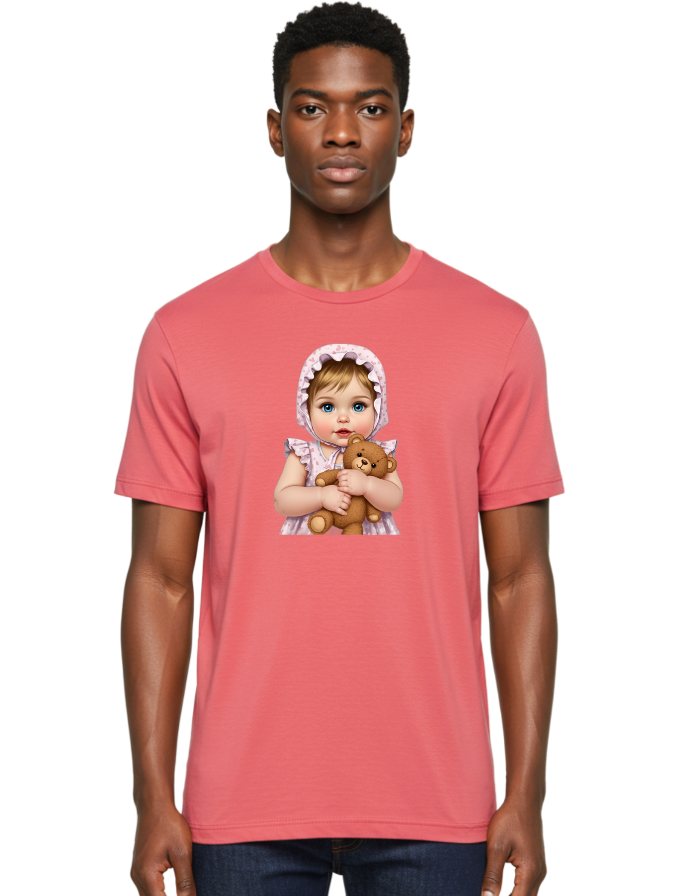 Baby-Girl-Hugging-Teddy Men'S Graphic Tee, 100% Cotton, Comfortable Casual Summer Wear, Machine Washable, Vintage Camera, Old Camera, Antique Camera, Black Camera, Classic Photography, Photography Equipment, Nostalgic Device, Film Camera, Bak007 19