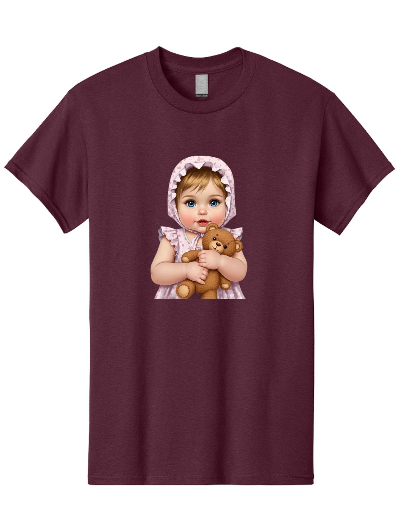 Baby-Girl-Hugging-Teddy Men'S Graphic Tee, 100% Cotton, Comfortable Casual Summer Wear, Machine Washable, Vintage Camera, Old Camera, Antique Camera, Black Camera, Classic Photography, Photography Equipment, Nostalgic Device, Film Camera, Bak007 12