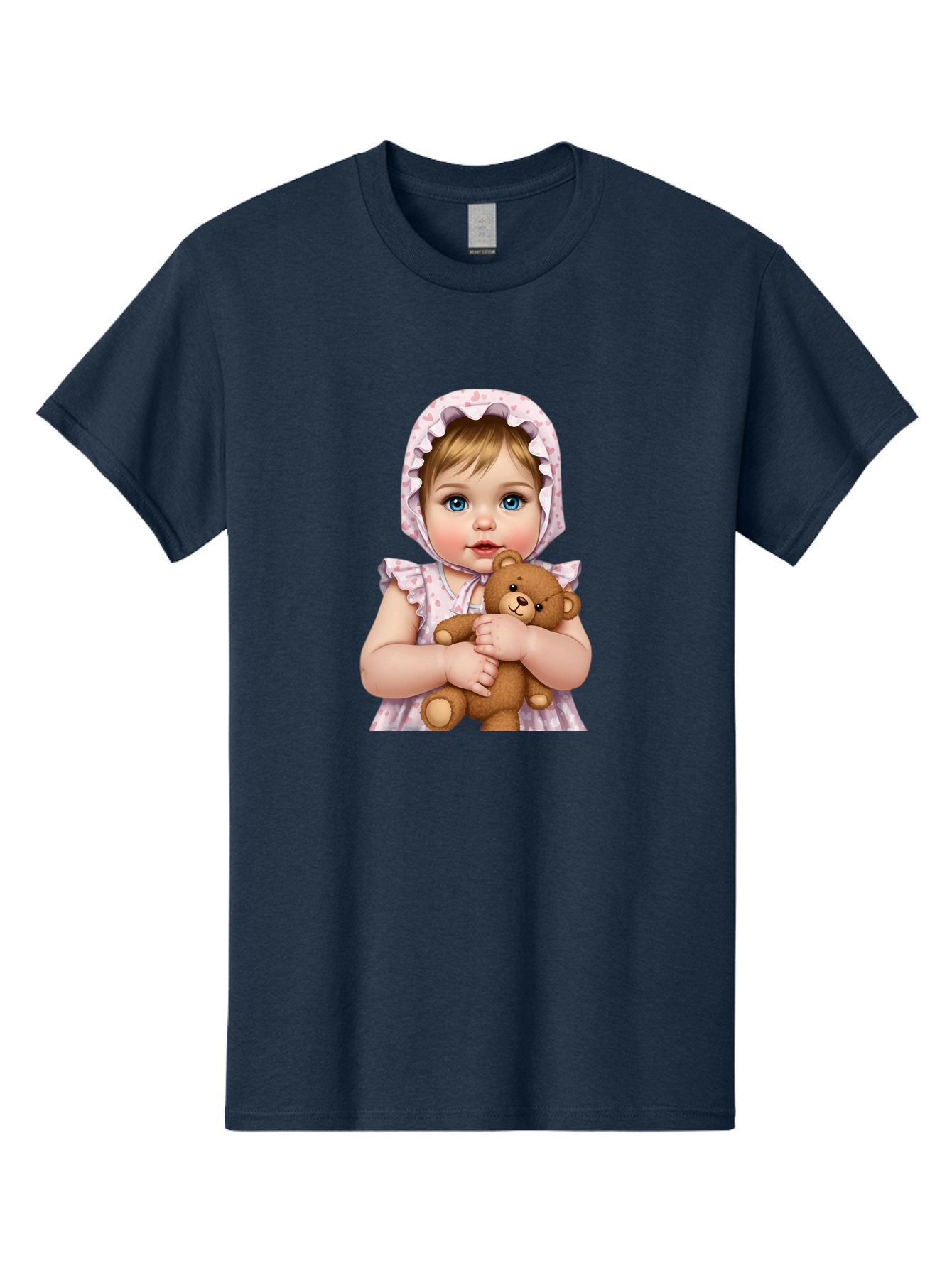 Baby-Girl-Hugging-Teddy Men'S Graphic Tee, 100% Cotton, Comfortable Casual Summer Wear, Machine Washable, Vintage Camera, Old Camera, Antique Camera, Black Camera, Classic Photography, Photography Equipment, Nostalgic Device, Film Camera, Bak007 6