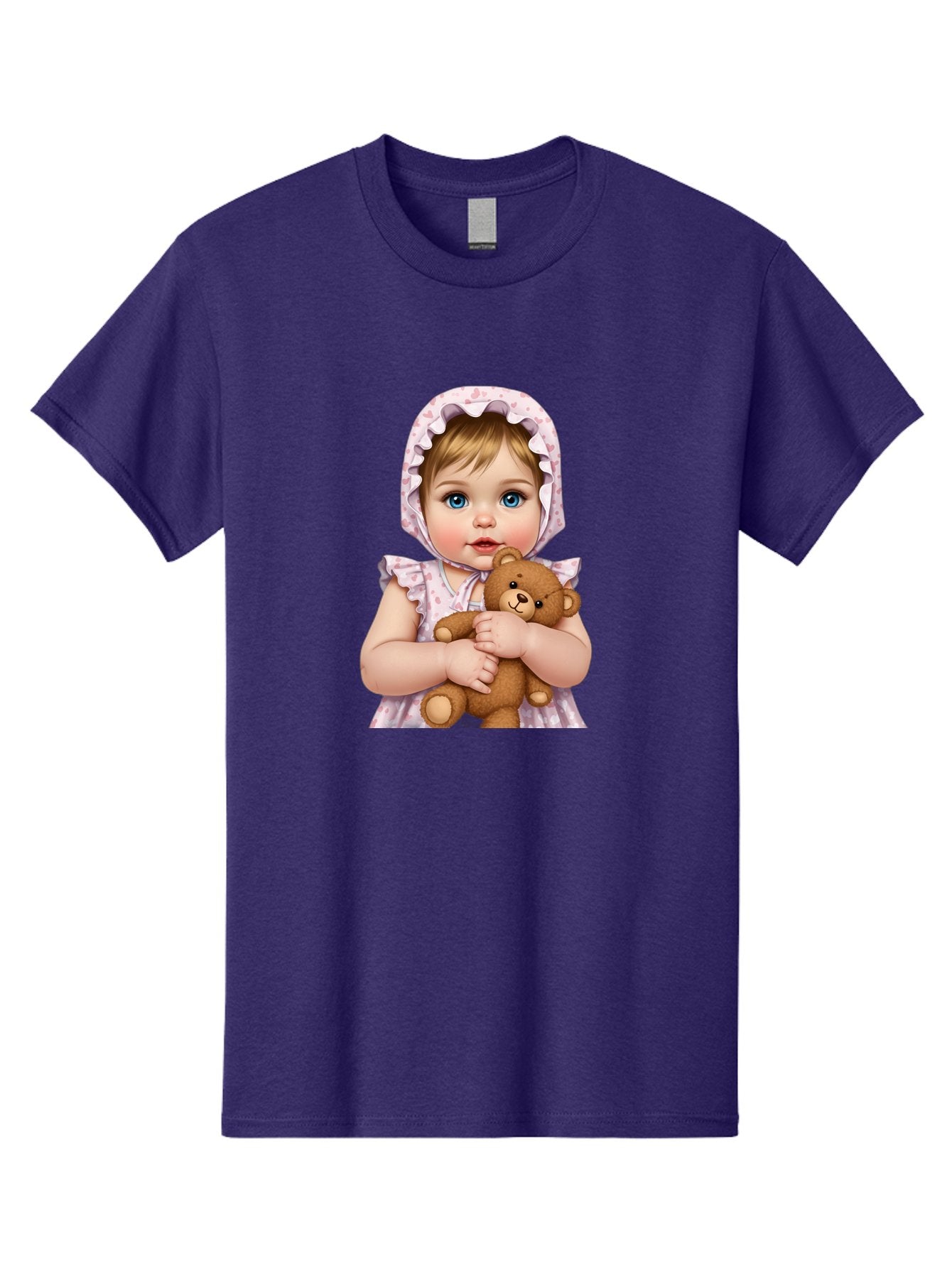 Baby-Girl-Hugging-Teddy Men'S Graphic Tee, 100% Cotton, Comfortable Casual Summer Wear, Machine Washable, Vintage Camera, Old Camera, Antique Camera, Black Camera, Classic Photography, Photography Equipment, Nostalgic Device, Film Camera, Bak007
