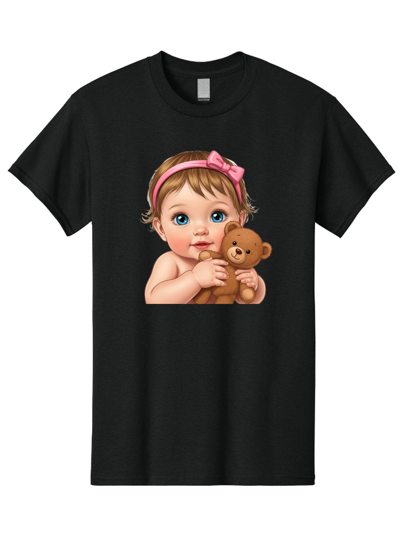 Baby-Girl-With-Teddy-1 Men'S Graphic Tee, 100% Cotton, Comfortable Casual Summer Wear, Machine Washable, Vintage Camera, Old Camera, Antique Camera, Black Camera, Classic Photography, Photography Equipment, Nostalgic Device, Film Camera, Bak008 6