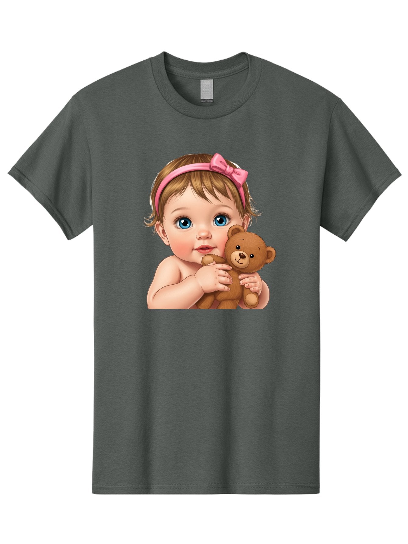 Baby-Girl-With-Teddy-1 Men'S Graphic Tee, 100% Cotton, Comfortable Casual Summer Wear, Machine Washable, Vintage Camera, Old Camera, Antique Camera, Black Camera, Classic Photography, Photography Equipment, Nostalgic Device, Film Camera, Bak008 5