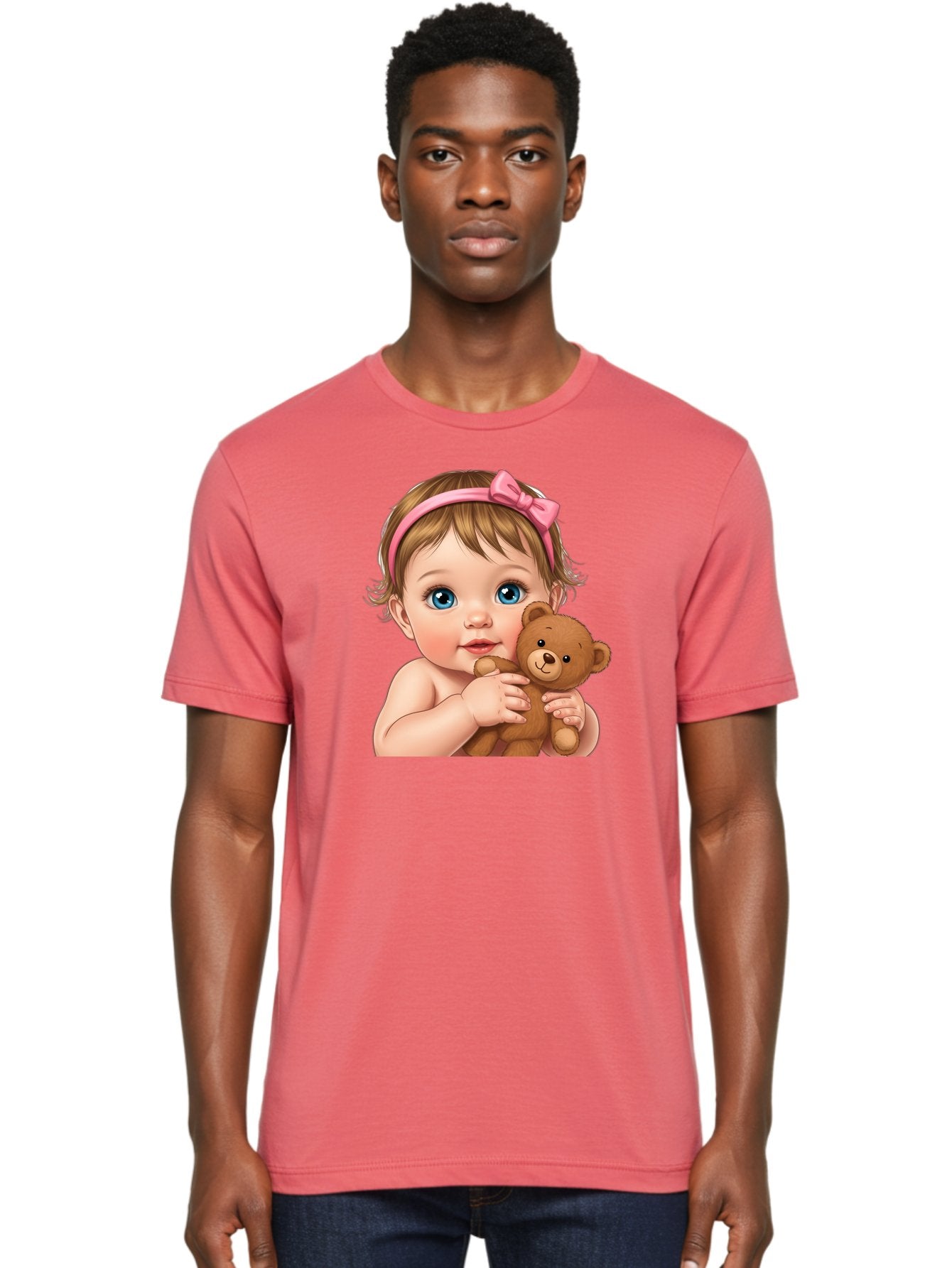 Baby-Girl-With-Teddy-1 Men'S Graphic Tee, 100% Cotton, Comfortable Casual Summer Wear, Machine Washable, Vintage Camera, Old Camera, Antique Camera, Black Camera, Classic Photography, Photography Equipment, Nostalgic Device, Film Camera, Bak008 22