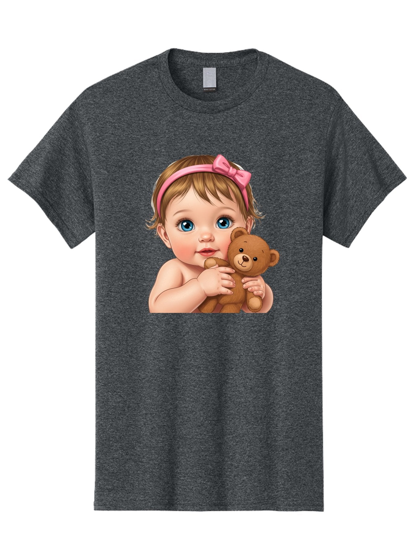 Baby-Girl-With-Teddy-1 Men'S Graphic Tee, 100% Cotton, Comfortable Casual Summer Wear, Machine Washable, Vintage Camera, Old Camera, Antique Camera, Black Camera, Classic Photography, Photography Equipment, Nostalgic Device, Film Camera, Bak008 15