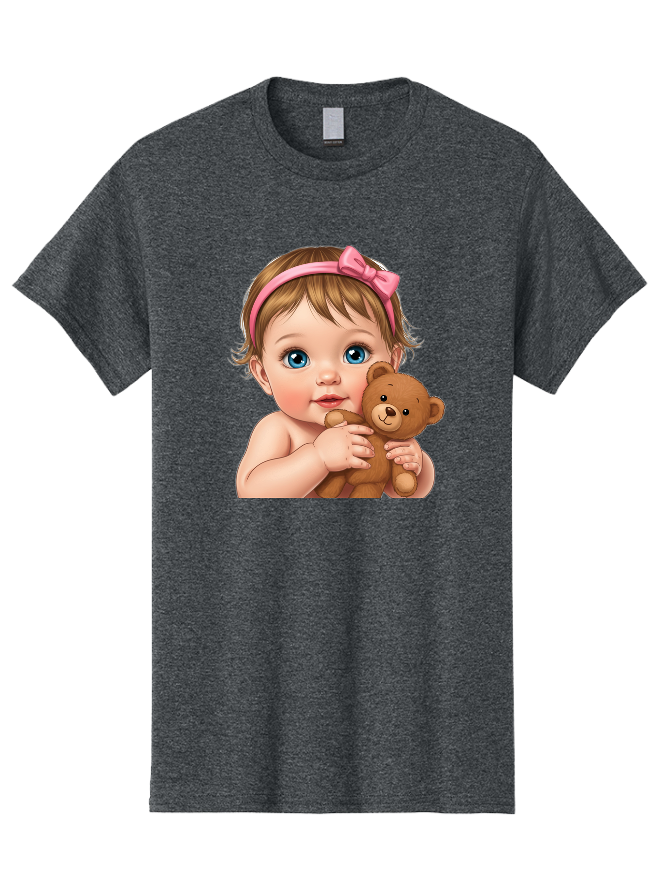 Baby-Girl-With-Teddy-1 Men'S Graphic Tee, 100% Cotton, Comfortable Casual Summer Wear, Machine Washable, Vintage Camera, Old Camera, Antique Camera, Black Camera, Classic Photography, Photography Equipment, Nostalgic Device, Film Camera, Bak008