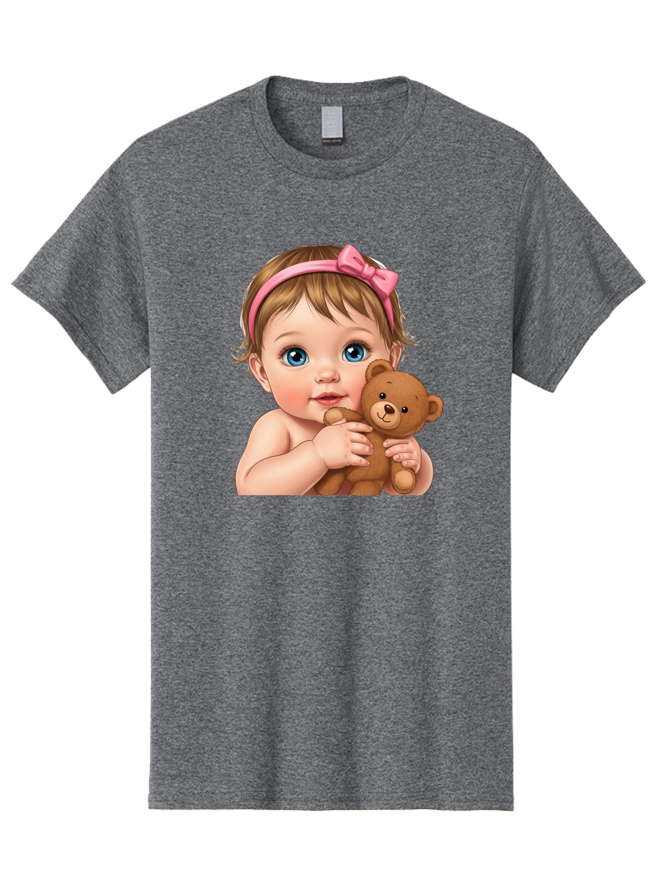 Baby-Girl-With-Teddy-1 Men'S Graphic Tee, 100% Cotton, Comfortable Casual Summer Wear, Machine Washable, Vintage Camera, Old Camera, Antique Camera, Black Camera, Classic Photography, Photography Equipment, Nostalgic Device, Film Camera, Bak008