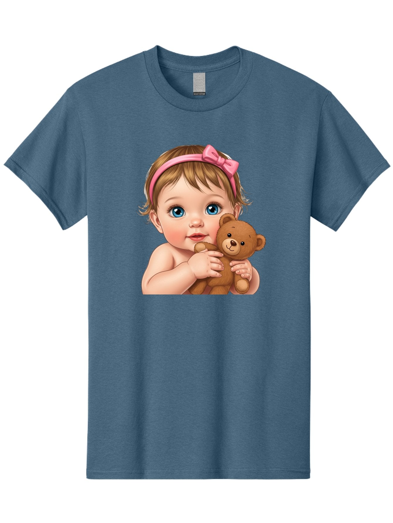 Baby-Girl-With-Teddy-1 Men'S Graphic Tee, 100% Cotton, Comfortable Casual Summer Wear, Machine Washable, Vintage Camera, Old Camera, Antique Camera, Black Camera, Classic Photography, Photography Equipment, Nostalgic Device, Film Camera, Bak008 11