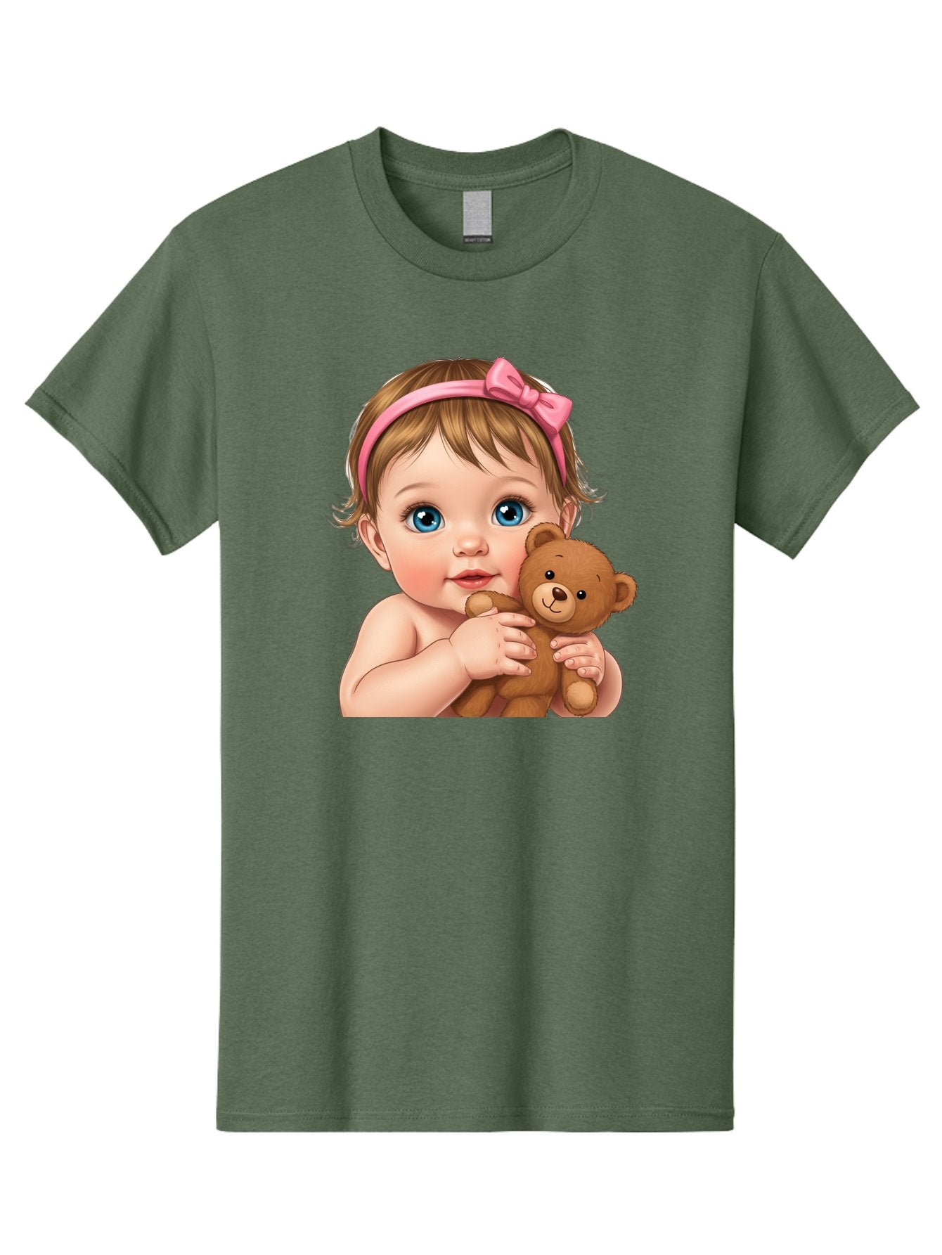 Baby-Girl-With-Teddy-1 Men'S Graphic Tee, 100% Cotton, Comfortable Casual Summer Wear, Machine Washable, Vintage Camera, Old Camera, Antique Camera, Black Camera, Classic Photography, Photography Equipment, Nostalgic Device, Film Camera, Bak008 8