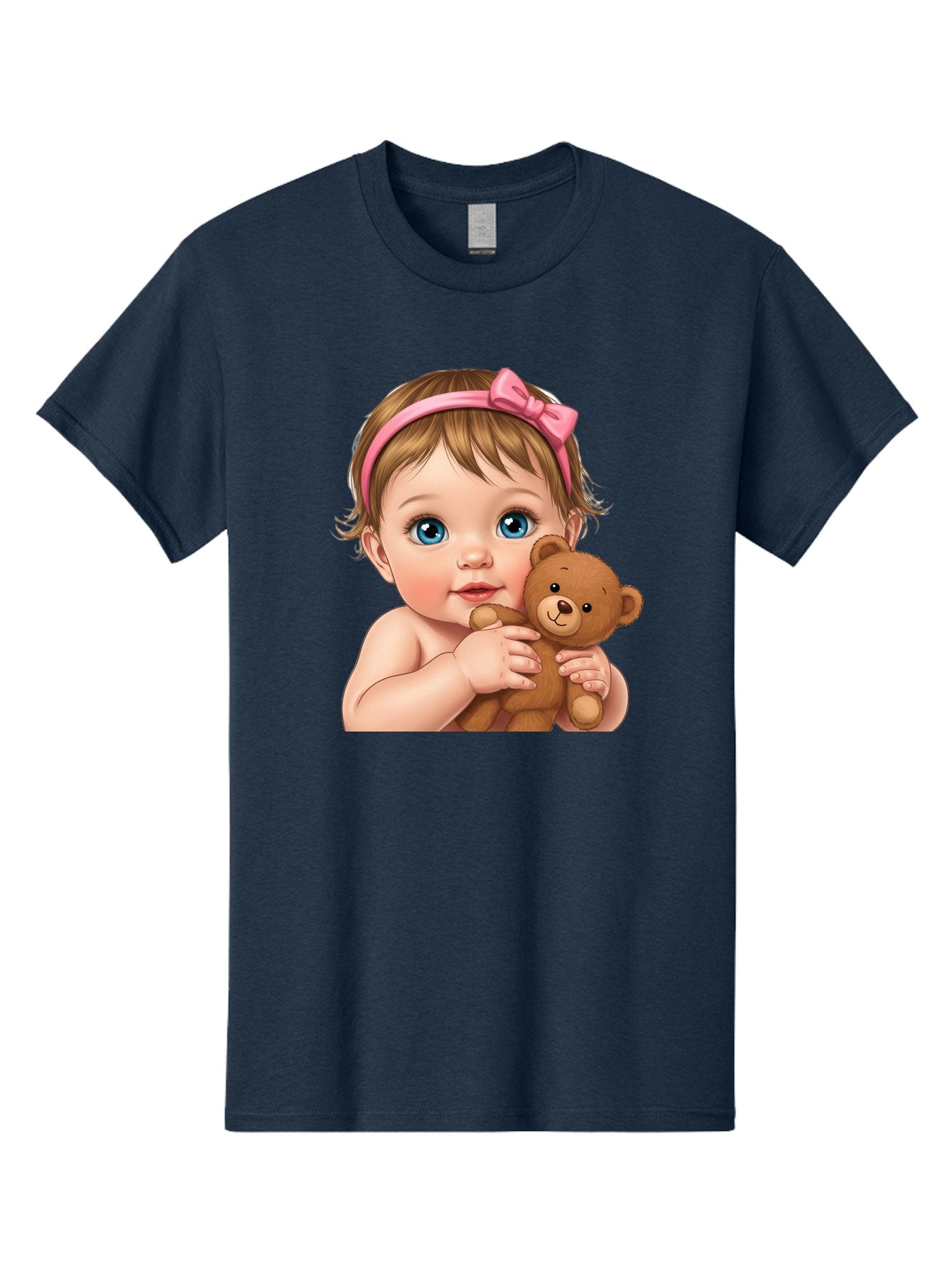 Baby-Girl-With-Teddy-1 Men'S Graphic Tee, 100% Cotton, Comfortable Casual Summer Wear, Machine Washable, Vintage Camera, Old Camera, Antique Camera, Black Camera, Classic Photography, Photography Equipment, Nostalgic Device, Film Camera, Bak008 4