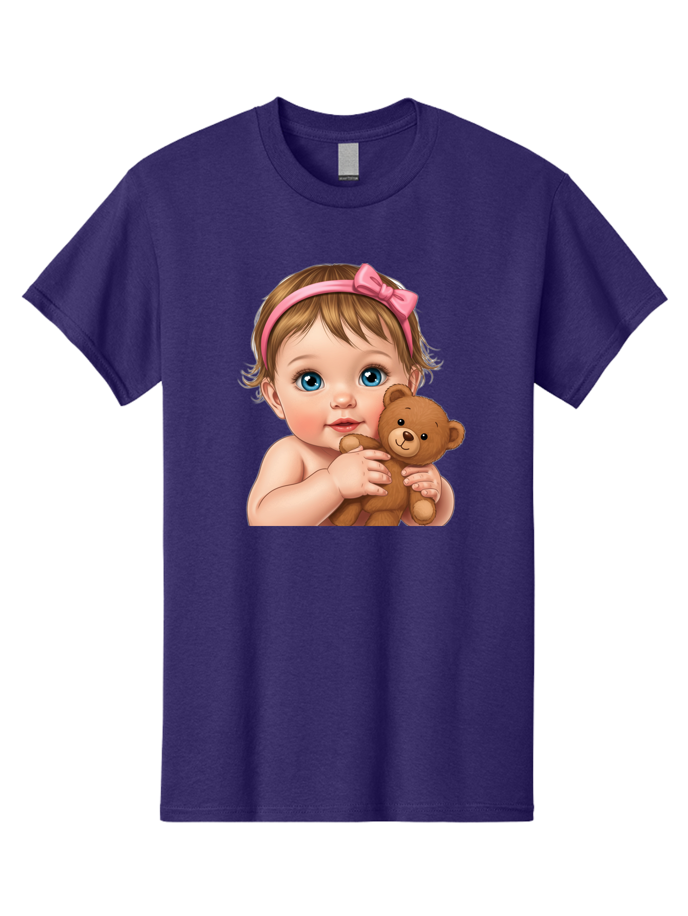 Baby-Girl-With-Teddy-1 Men'S Graphic Tee, 100% Cotton, Comfortable Casual Summer Wear, Machine Washable, Vintage Camera, Old Camera, Antique Camera, Black Camera, Classic Photography, Photography Equipment, Nostalgic Device, Film Camera, Bak008