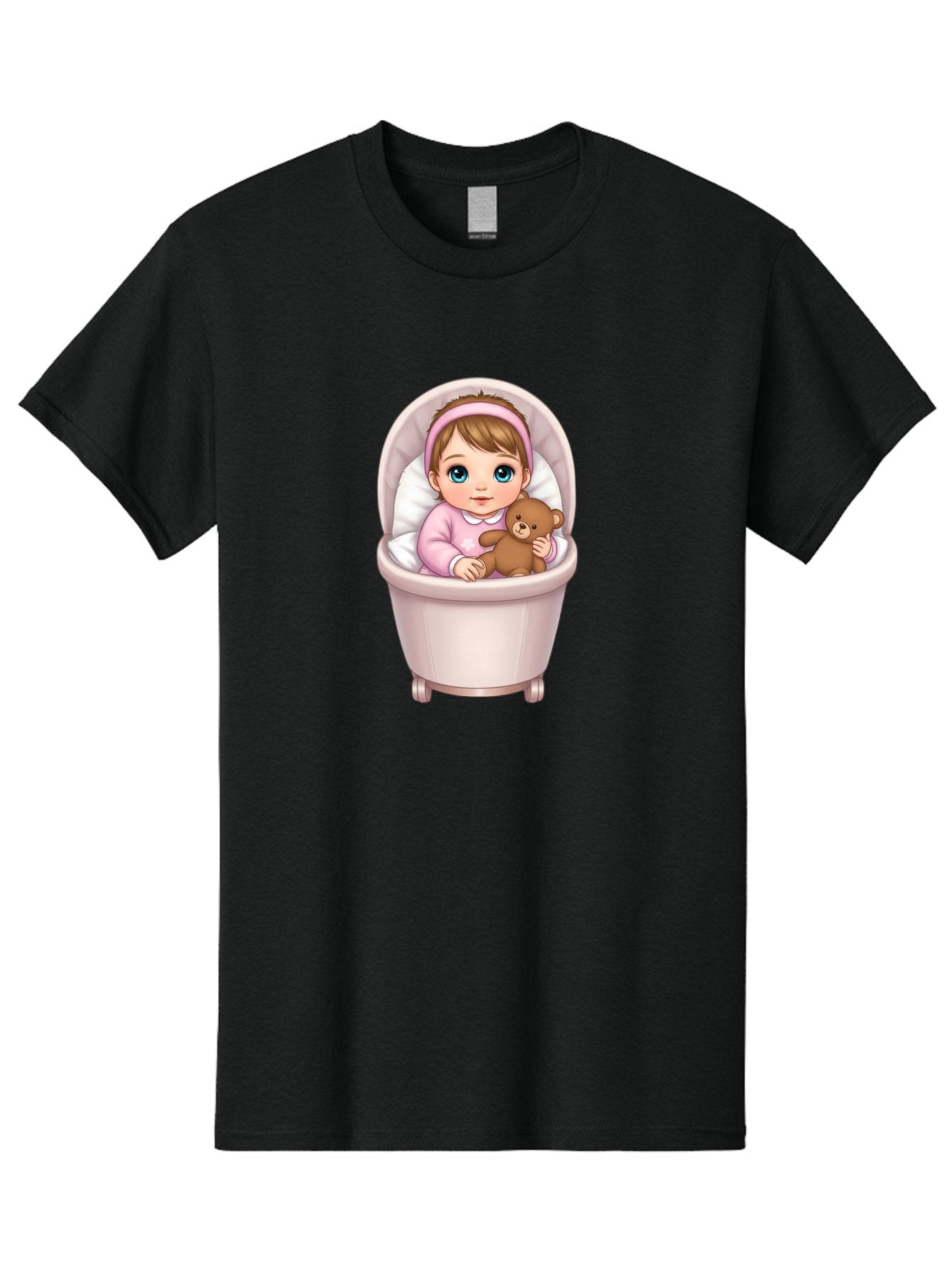 Baby-Girl-With-Teddy-2 Men'S Graphic Tee, 100% Cotton, Comfortable Casual Summer Wear, Machine Washable, Vintage Camera, Old Camera, Antique Camera, Black Camera, Classic Photography, Photography Equipment, Nostalgic Device, Film Camera, Bak009