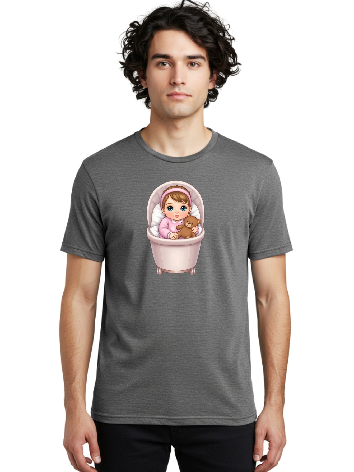 Baby-Girl-With-Teddy-2 Men'S Graphic Tee, 100% Cotton, Comfortable Casual Summer Wear, Machine Washable, Vintage Camera, Old Camera, Antique Camera, Black Camera, Classic Photography, Photography Equipment, Nostalgic Device, Film Camera, Bak009 17
