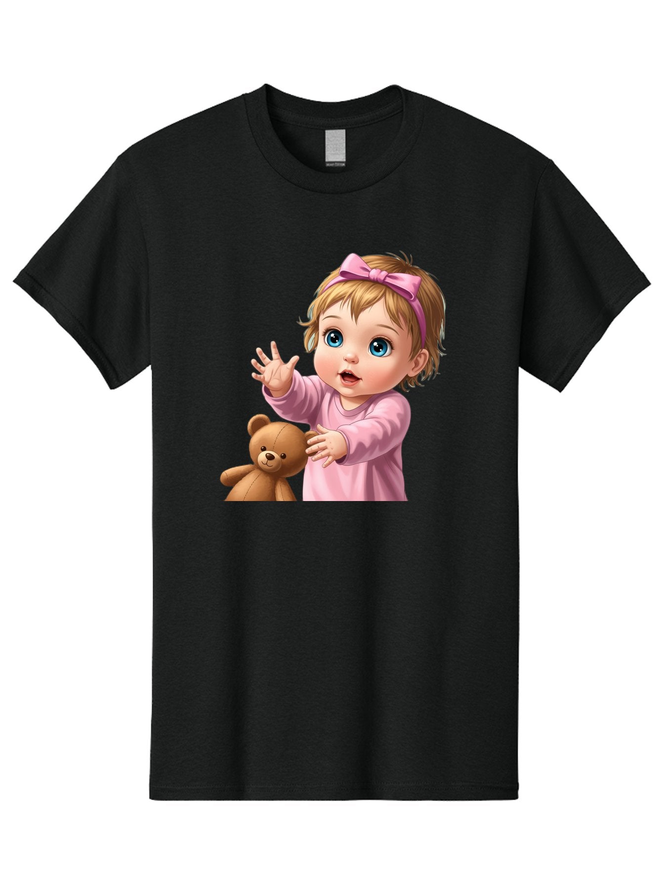 Baby-Girl-With-Teddy-3 Men'S Graphic Tee, 100% Cotton, Comfortable Casual Summer Wear, Machine Washable, Vintage Camera, Old Camera, Antique Camera, Black Camera, Classic Photography, Photography Equipment, Nostalgic Device, Film Camera, Bak010 5