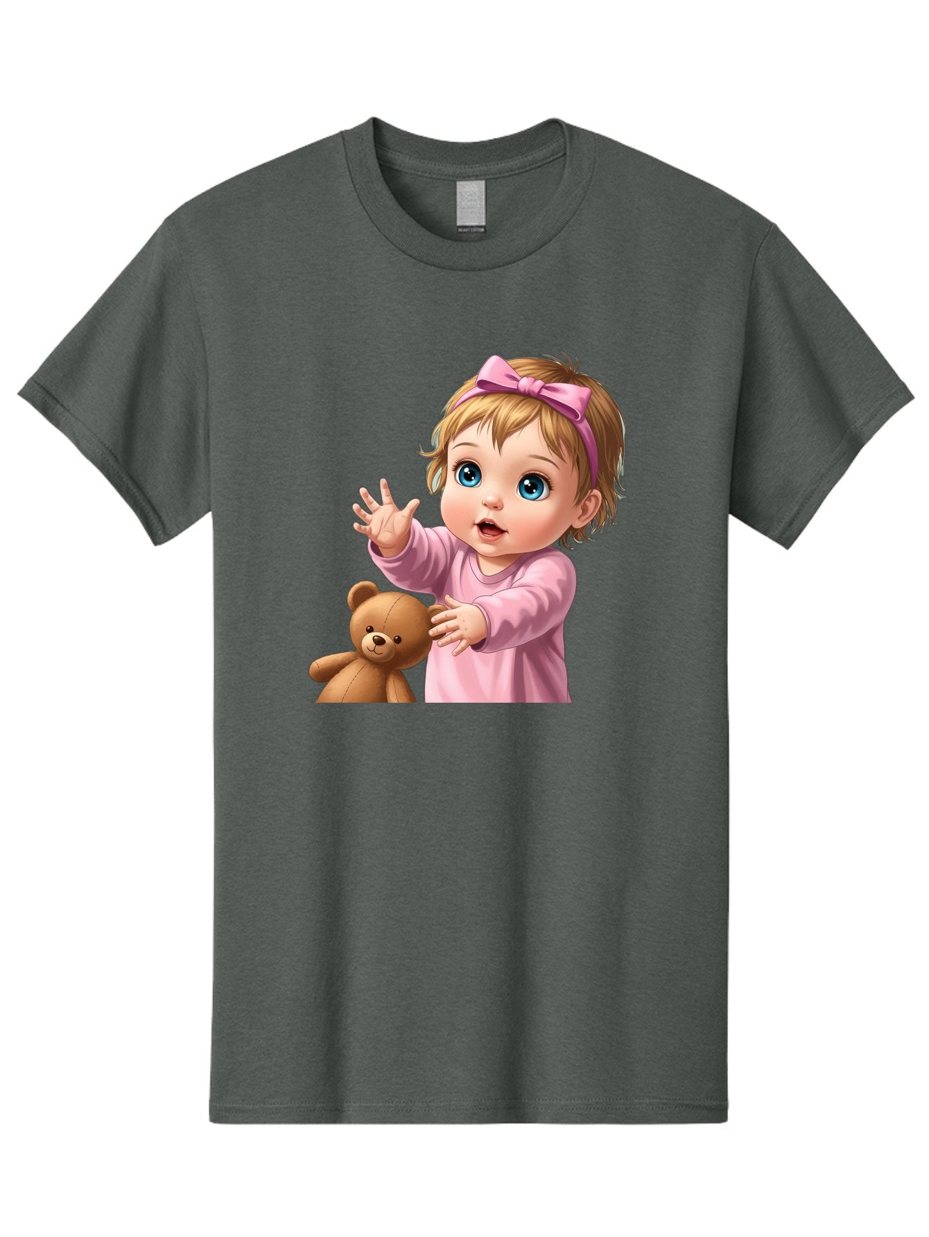 Baby-Girl-With-Teddy-3 Men'S Graphic Tee, 100% Cotton, Comfortable Casual Summer Wear, Machine Washable, Vintage Camera, Old Camera, Antique Camera, Black Camera, Classic Photography, Photography Equipment, Nostalgic Device, Film Camera, Bak010