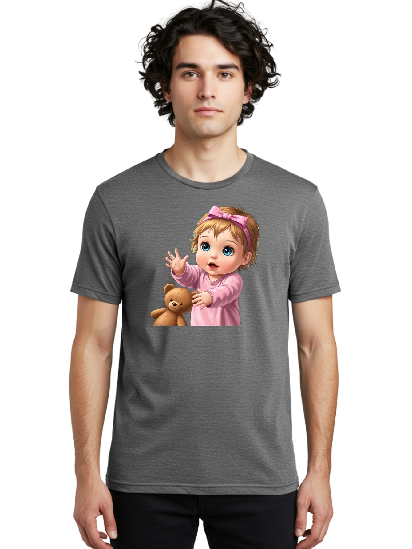 Baby-Girl-With-Teddy-3 Men'S Graphic Tee, 100% Cotton, Comfortable Casual Summer Wear, Machine Washable, Vintage Camera, Old Camera, Antique Camera, Black Camera, Classic Photography, Photography Equipment, Nostalgic Device, Film Camera, Bak010 22