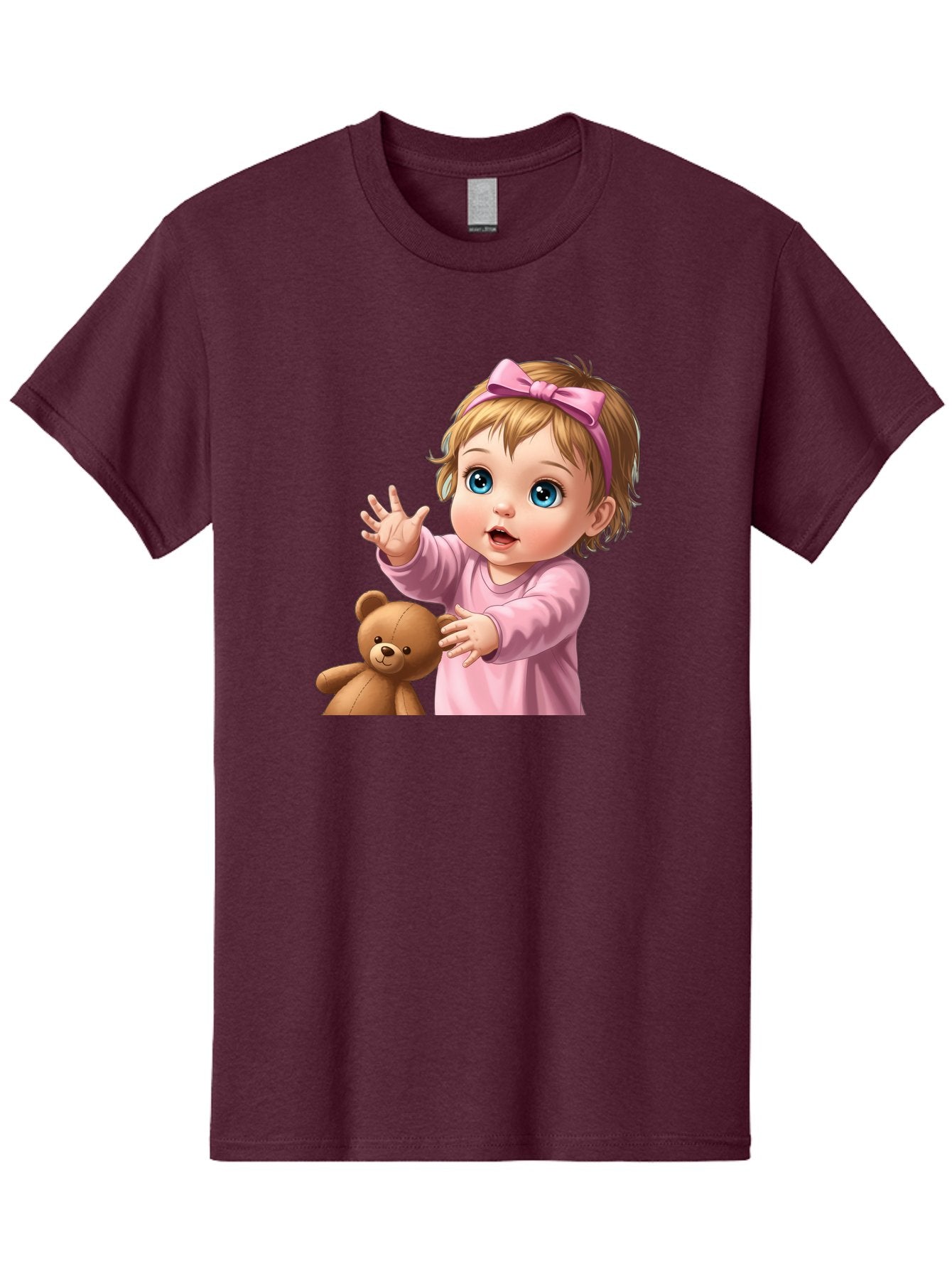 Baby-Girl-With-Teddy-3 Men'S Graphic Tee, 100% Cotton, Comfortable Casual Summer Wear, Machine Washable, Vintage Camera, Old Camera, Antique Camera, Black Camera, Classic Photography, Photography Equipment, Nostalgic Device, Film Camera, Bak010 10